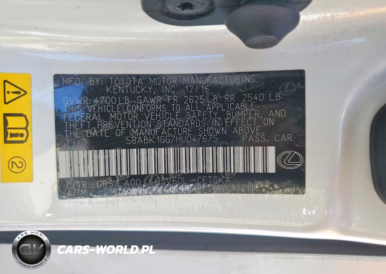 2017 Lexus Es 350 VIN:58ABK1GG7HU047675 - 13