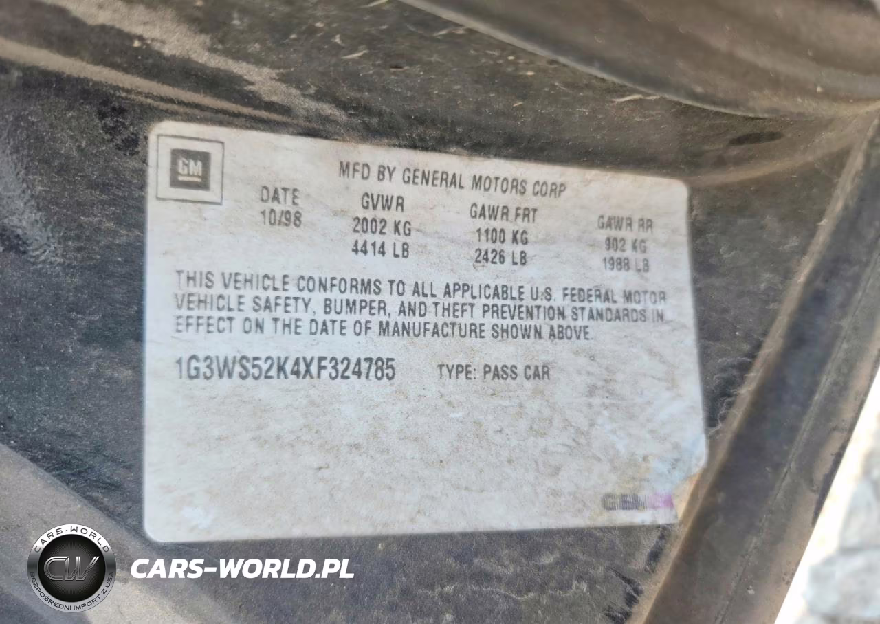1999 Oldsmobile Intrigue Gl VIN:1G3WS52K4XF324785 - 12