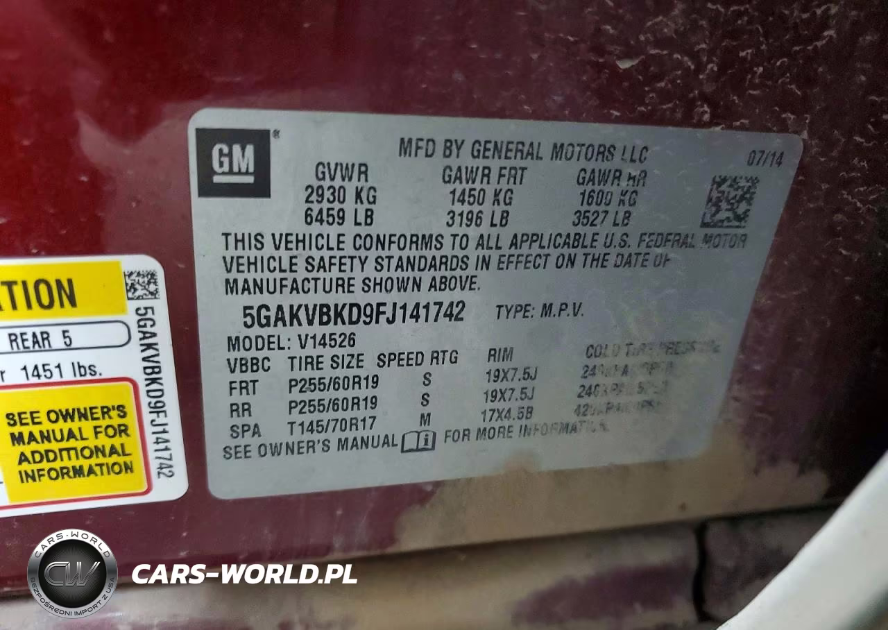 2015 Buick Enclave VIN:5GAKVBKD9FJ141742 - 14