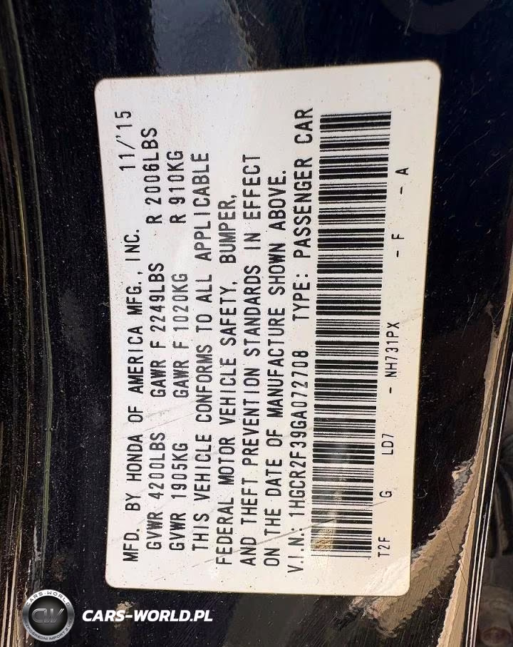 2016 Honda Accord Lx VIN:1HGCR2F39GA072708 - 10