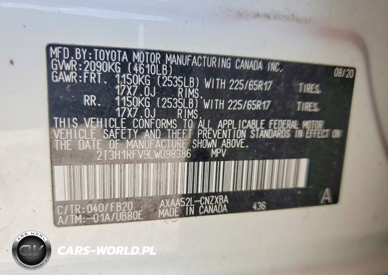 2020 Toyota Rav4 Le VIN:2T3H1RFV9LW098386 - 13
