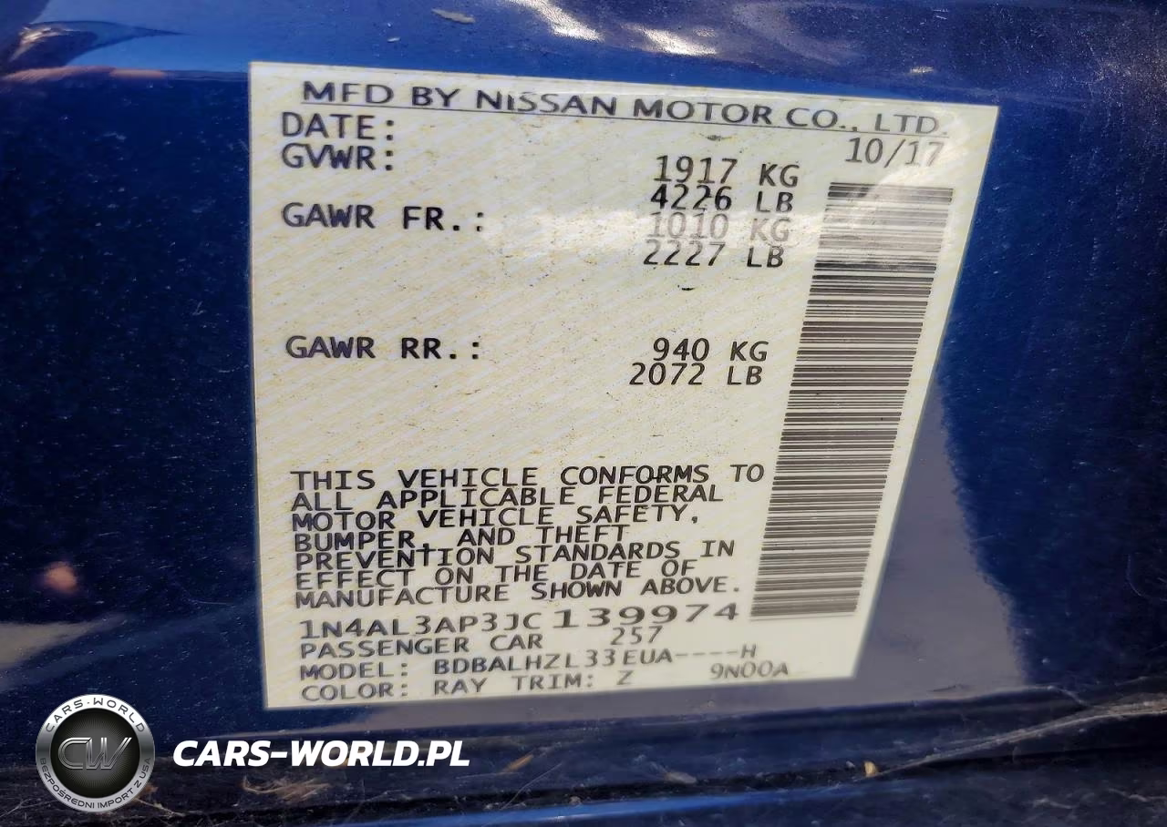 2018 Nissan Altima 2.5 Sr VIN:1N4AL3AP3JC139974 - 12