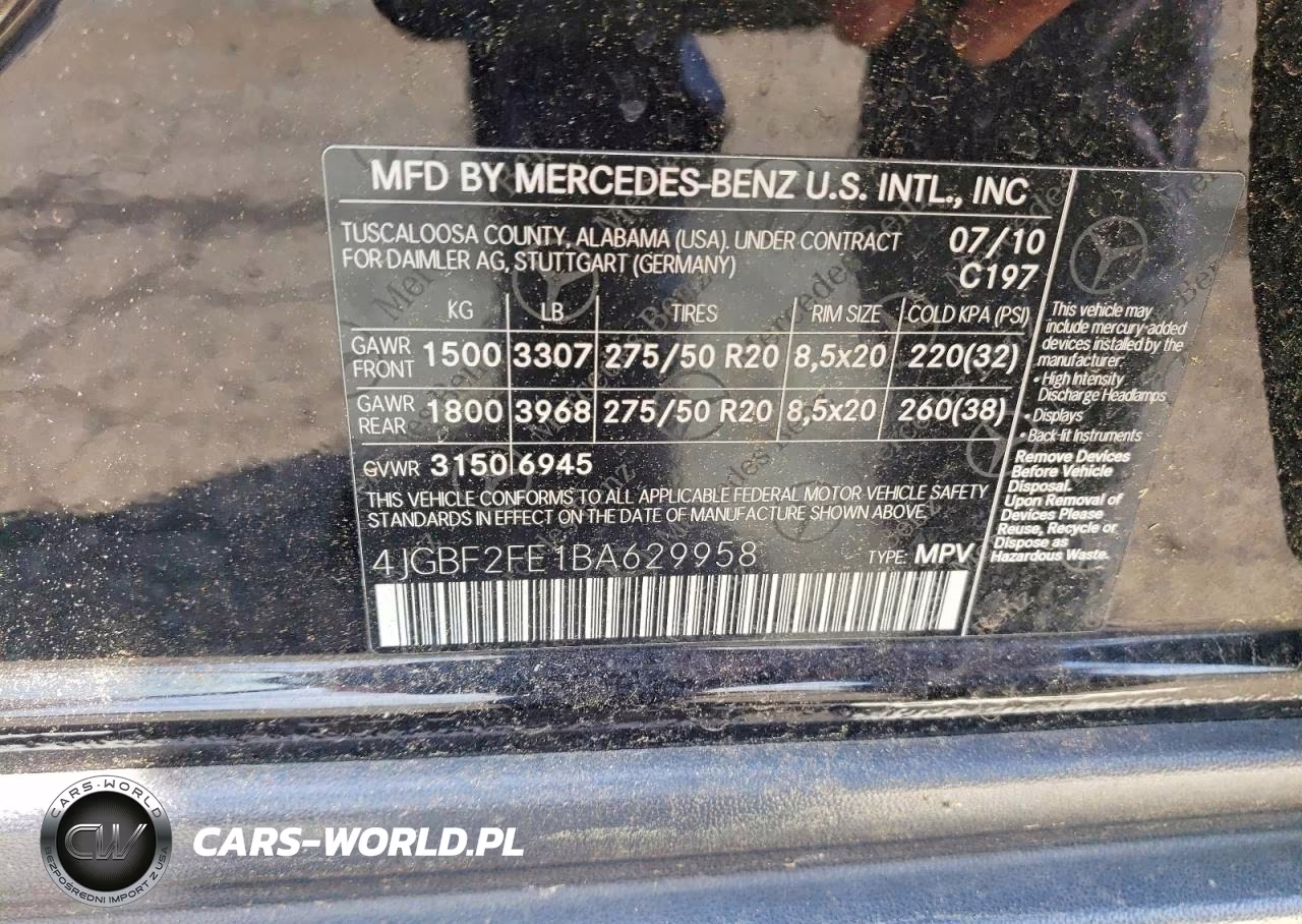 2011 Mercedes-Benz Gl 350 Bluetec VIN:4JGBF2FE1BA629958 - 13