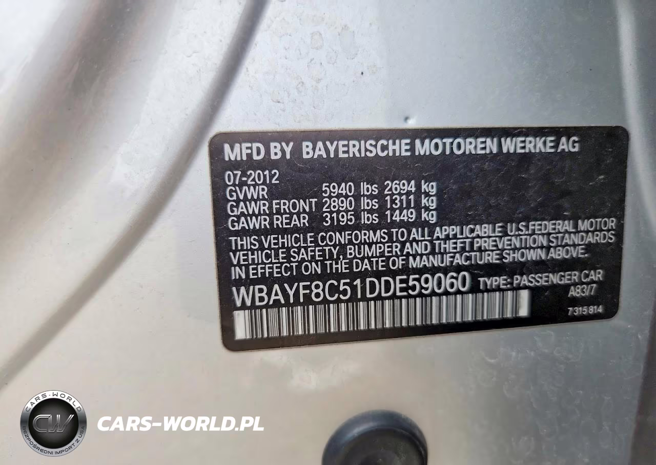 2013 BMW 750 Lxi VIN:WBAYF8C51DDE59060 - 12