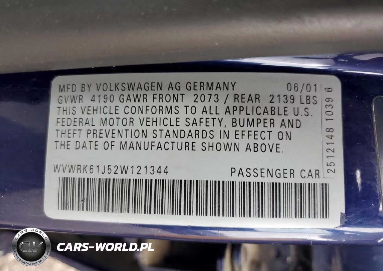 2002 Volkswagen Jetta Gl VIN:WVWRK61J52W121344 - 12