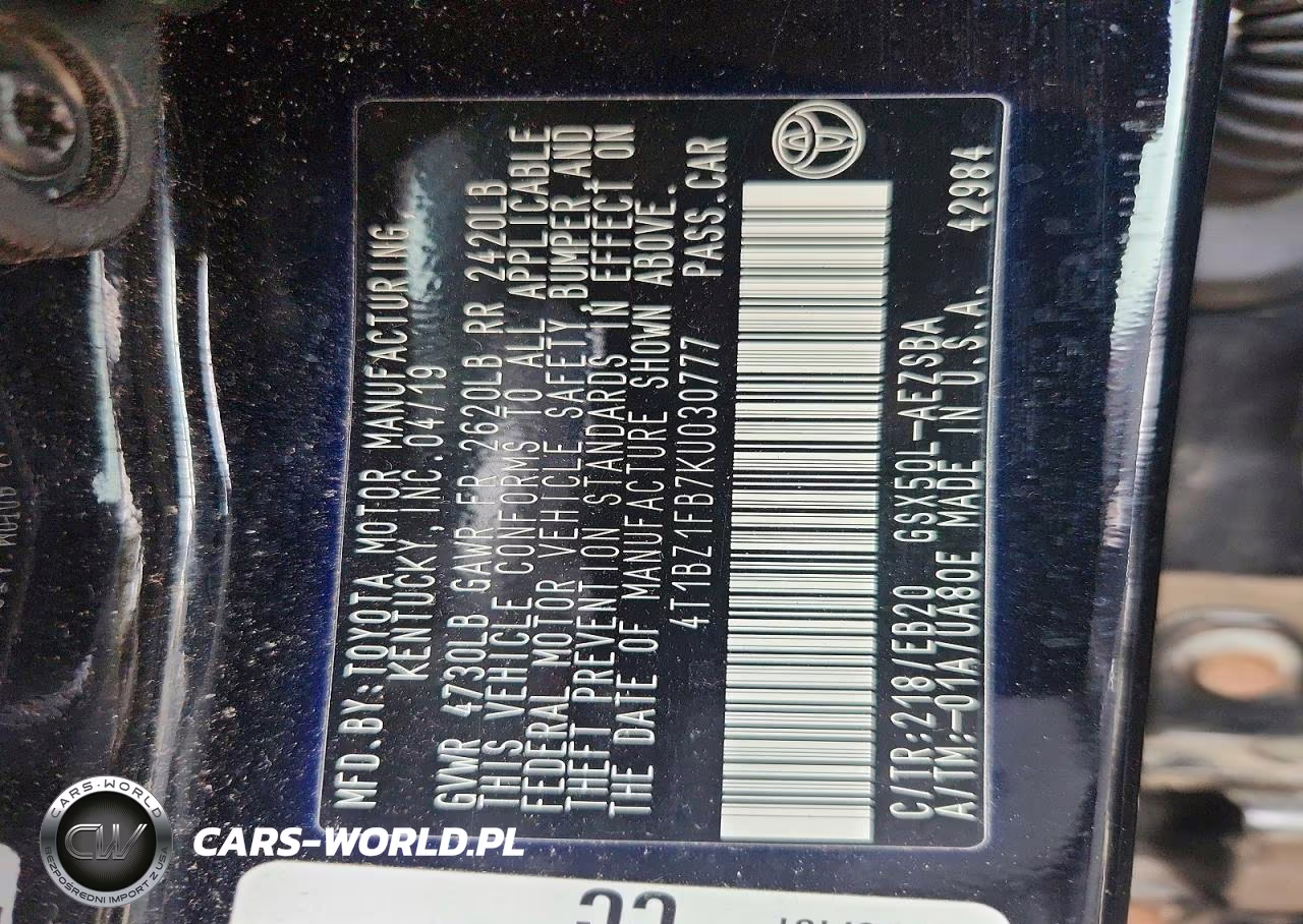 2019 Toyota Avalon Touring VIN:4T1BZ1FB7KU030777 - 13