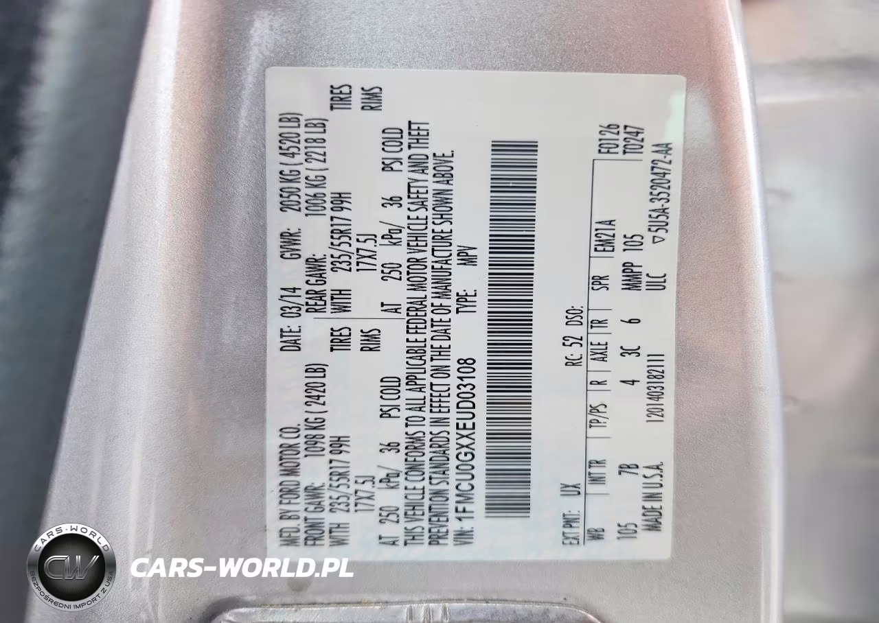 2014 Ford Escape Se VIN:1FMCU0GXXEUD03108 - 12