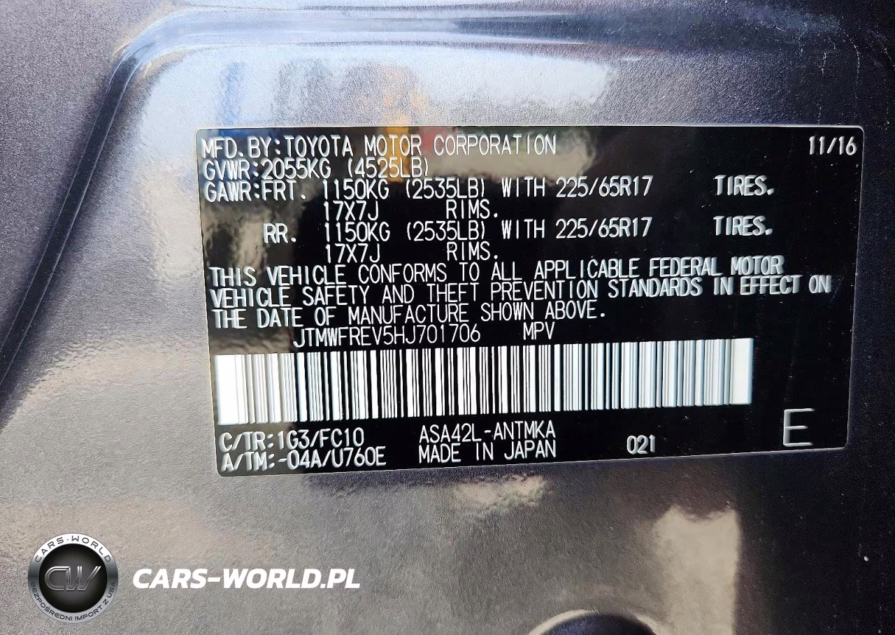 2017 Toyota Rav4 Xle VIN:JTMWFREV5HJ701706 - 13
