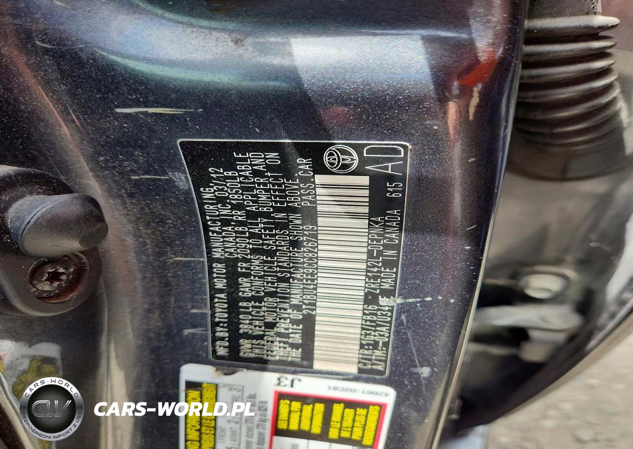 2012 Toyota Camry VIN:2T1BU4EE9CC826719 - 12