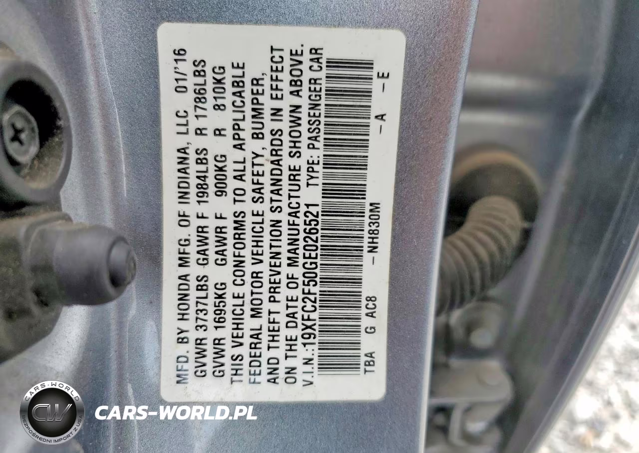 2016 Honda Civic Lx VIN:19XFC2F50GE026521 - 13