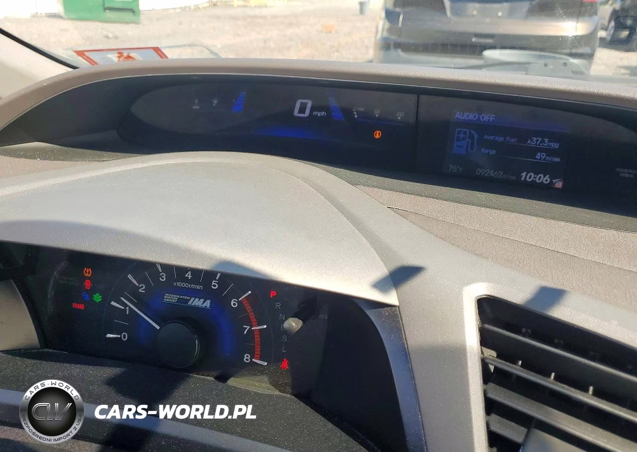 2012 Honda Civic Hybrid L VIN:JHMFB4F30CS008247 - 9