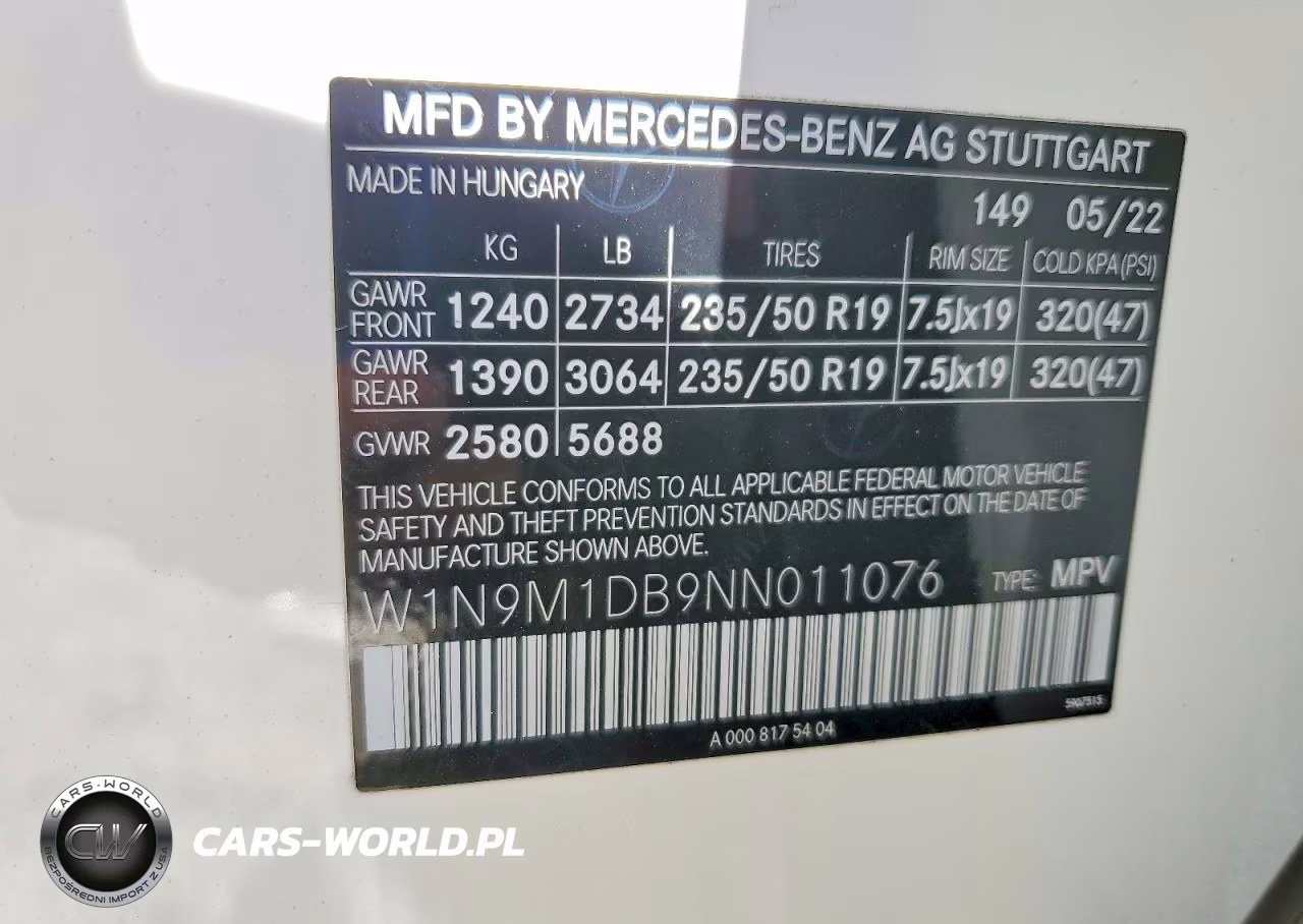 2022 Mercedes-Benz Eqb 350 4Matic VIN:W1N9M1DB9NN011076 - 13