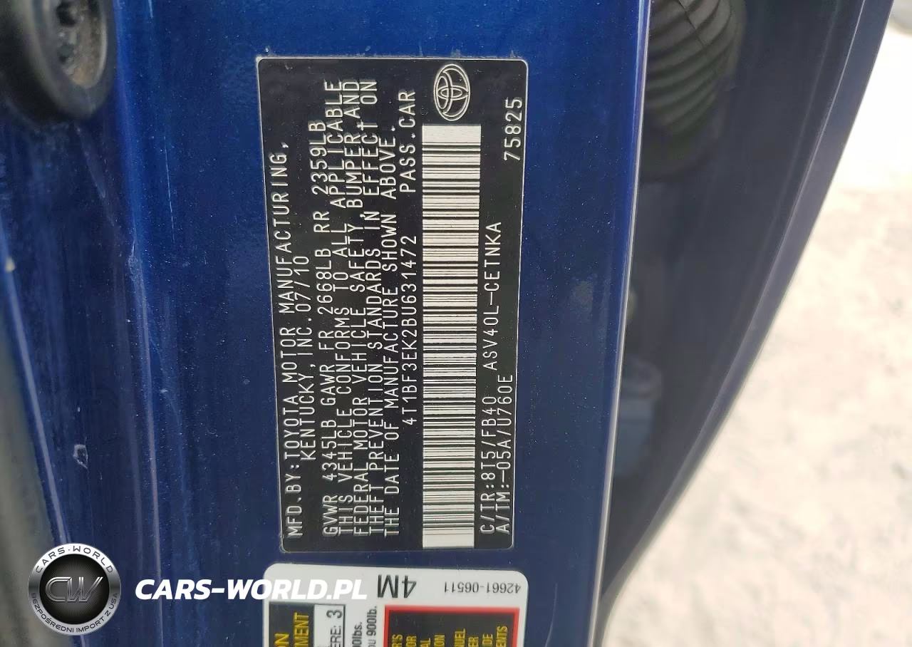 2011 Toyota Camry Le VIN:4T1BF3EK2BU631472 - 12