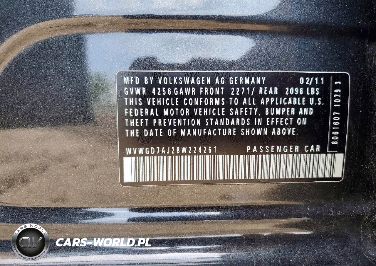 2011 Volkswagen Gti VIN:WVWGD7AJ2BW224261 - 12