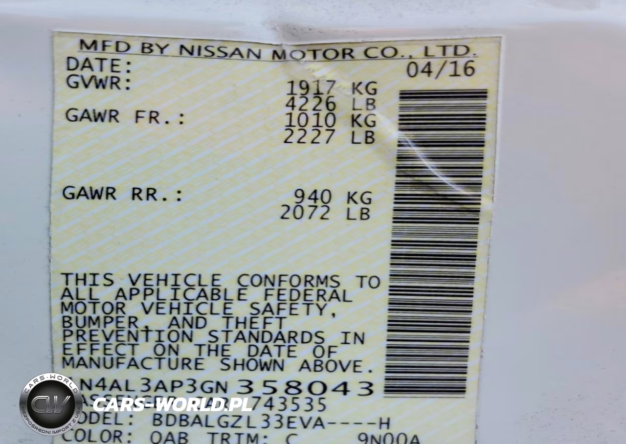 2016 Nissan Altima 2.5 S VIN:1N4AL3AP3GN358043 - 13