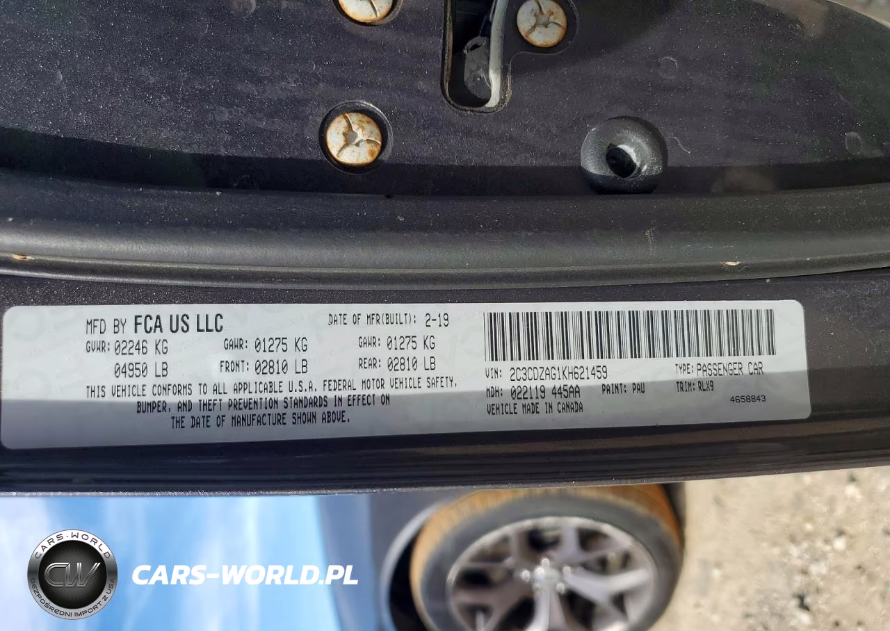 2019 Dodge Challenger Sxt VIN:2C3CDZAG1KH621459 - 12