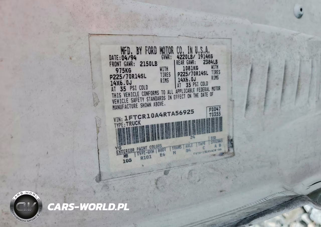 1994 Ford Ranger VIN:1FTCR10A4RTA56925 - 12