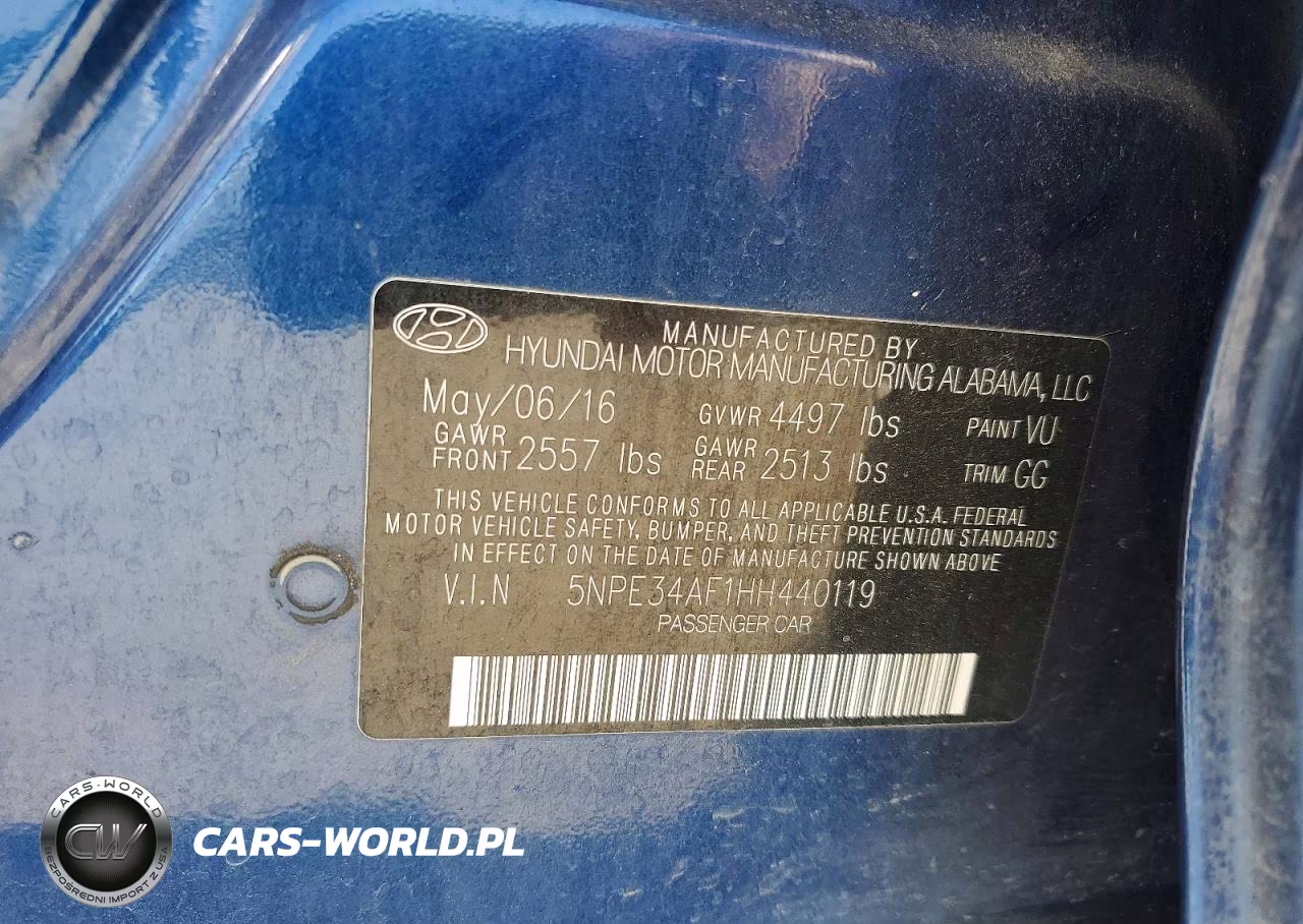 2017 Hyundai Sonata Sport VIN:5NPE34AF1HH440119 - 13