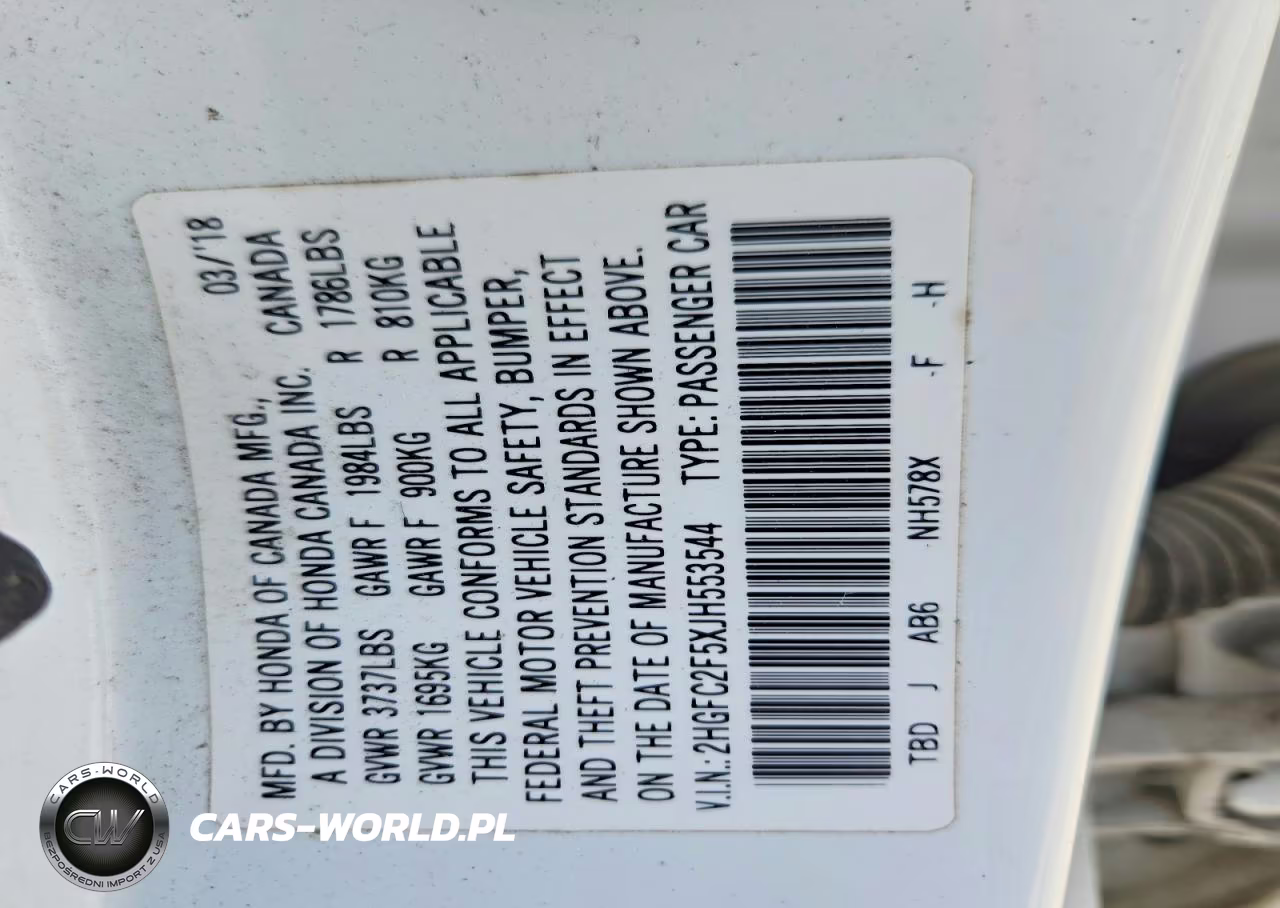 2018 Honda Civic Lx VIN:2HGFC2F5XJH553544 - 12