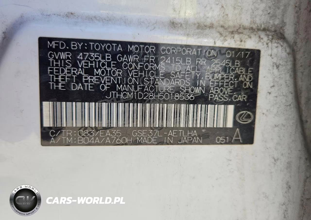 2017 Lexus Is 300 VIN:JTHCM1D28H5018536 - 12