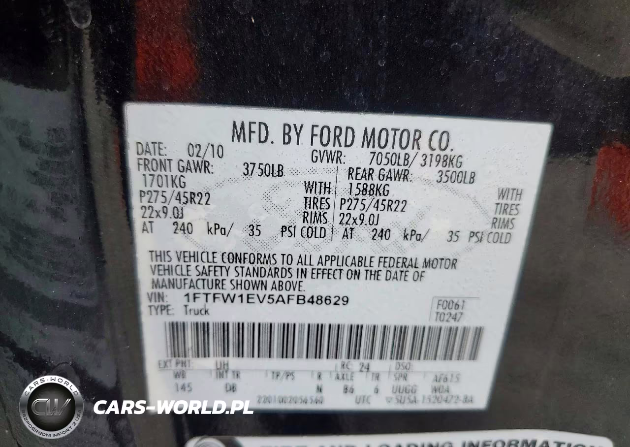 2010 Ford F150 Supercrew VIN:1FTFW1EV5AFB48629 - 12