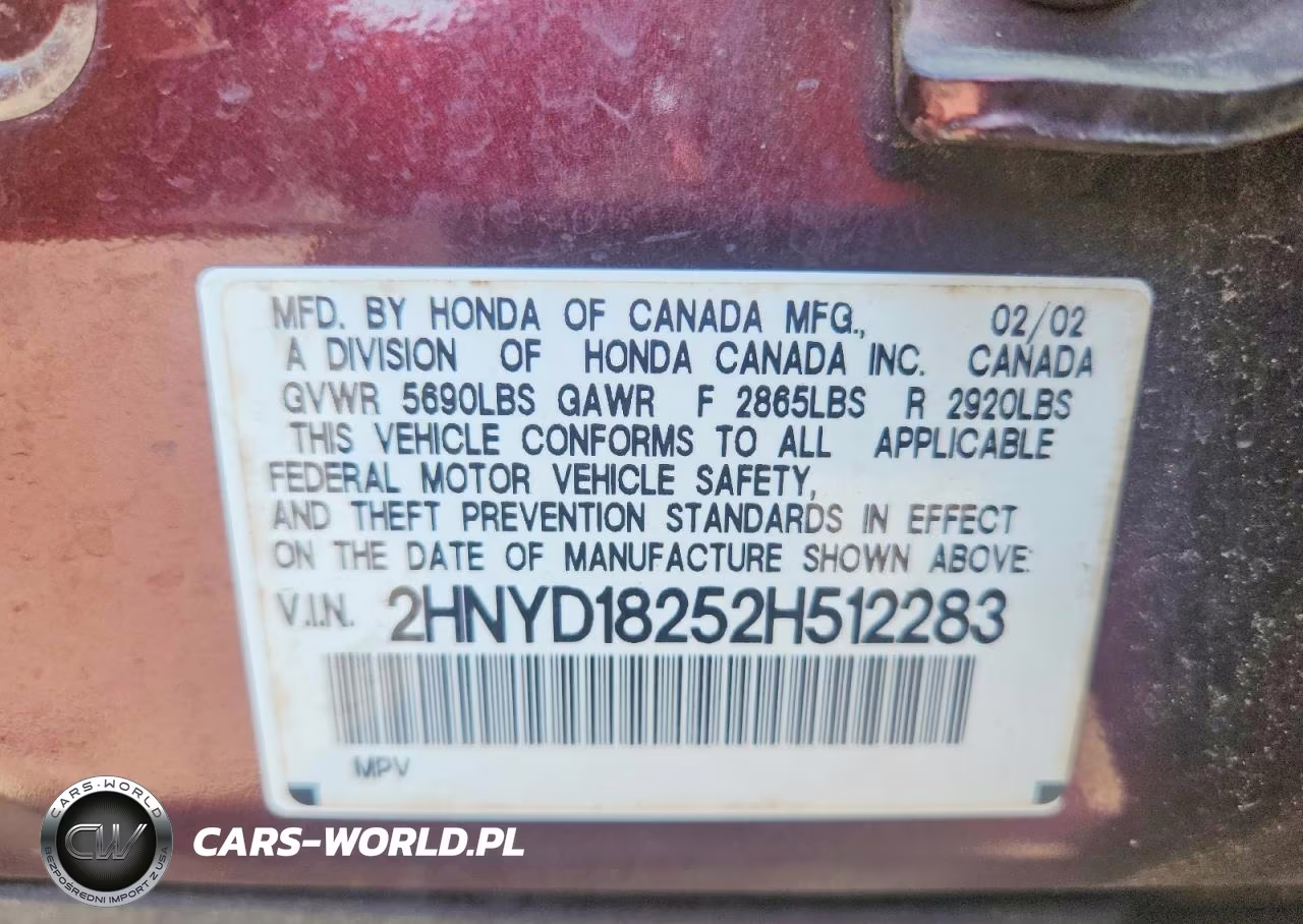 2002 Acura Mdx VIN:2HNYD18252H512283 - 14