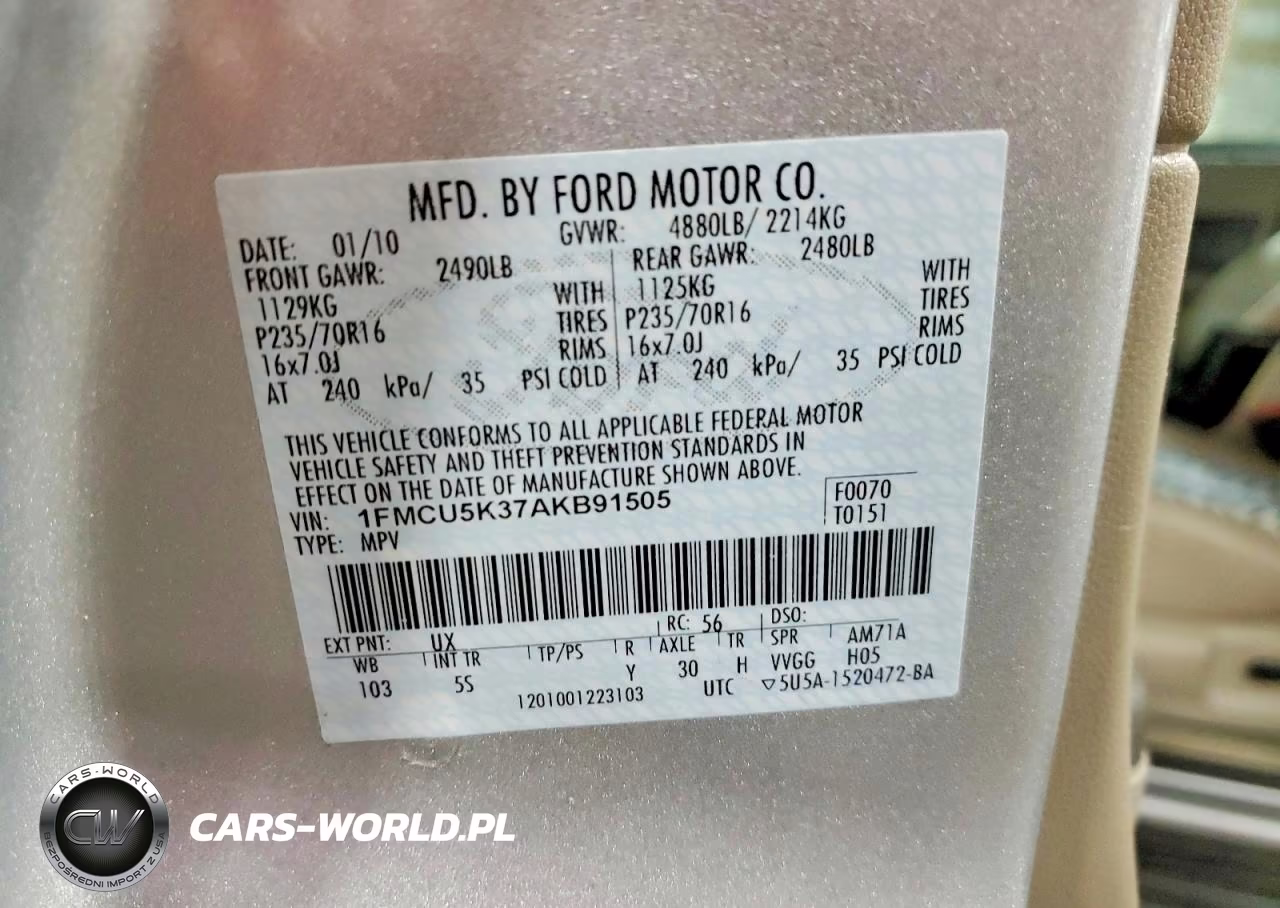 2010 Ford Escape Hybrid VIN:1FMCU5K37AKB91505 - 12
