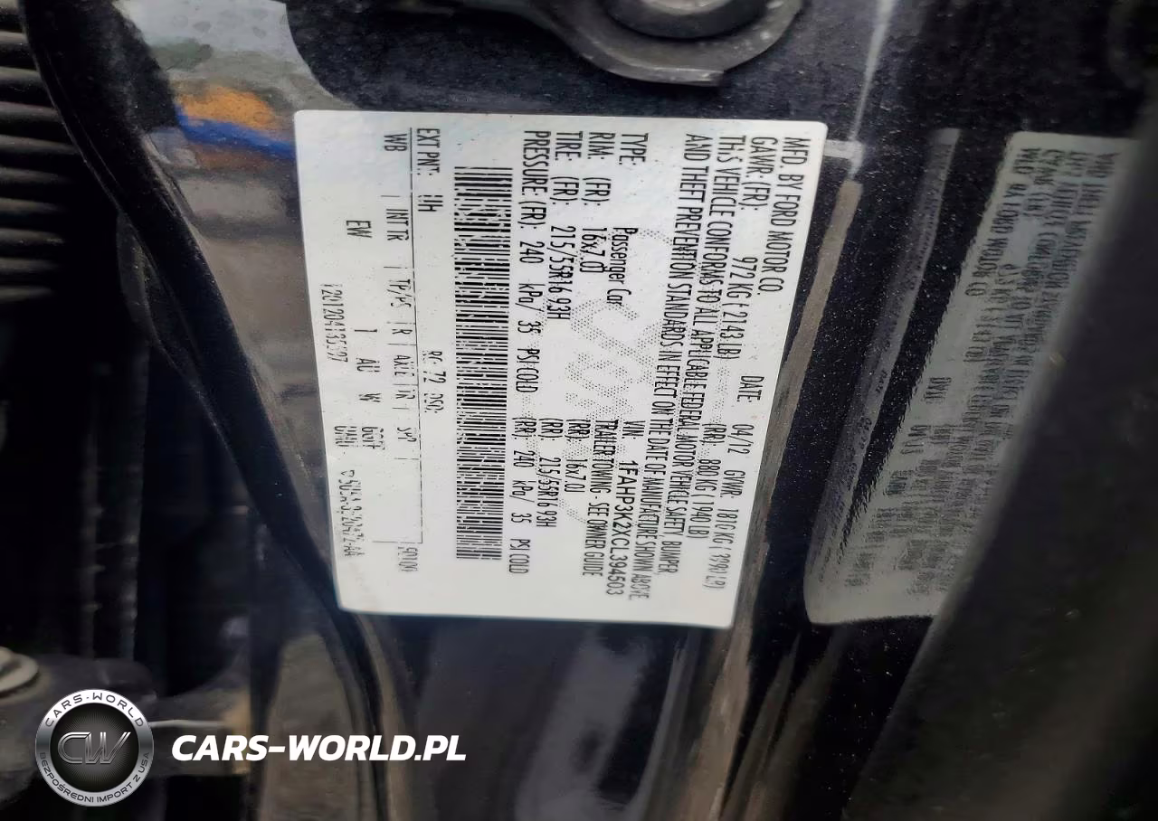 2012 Ford Focus Se VIN:1FAHP3K2XCL394503 - 12