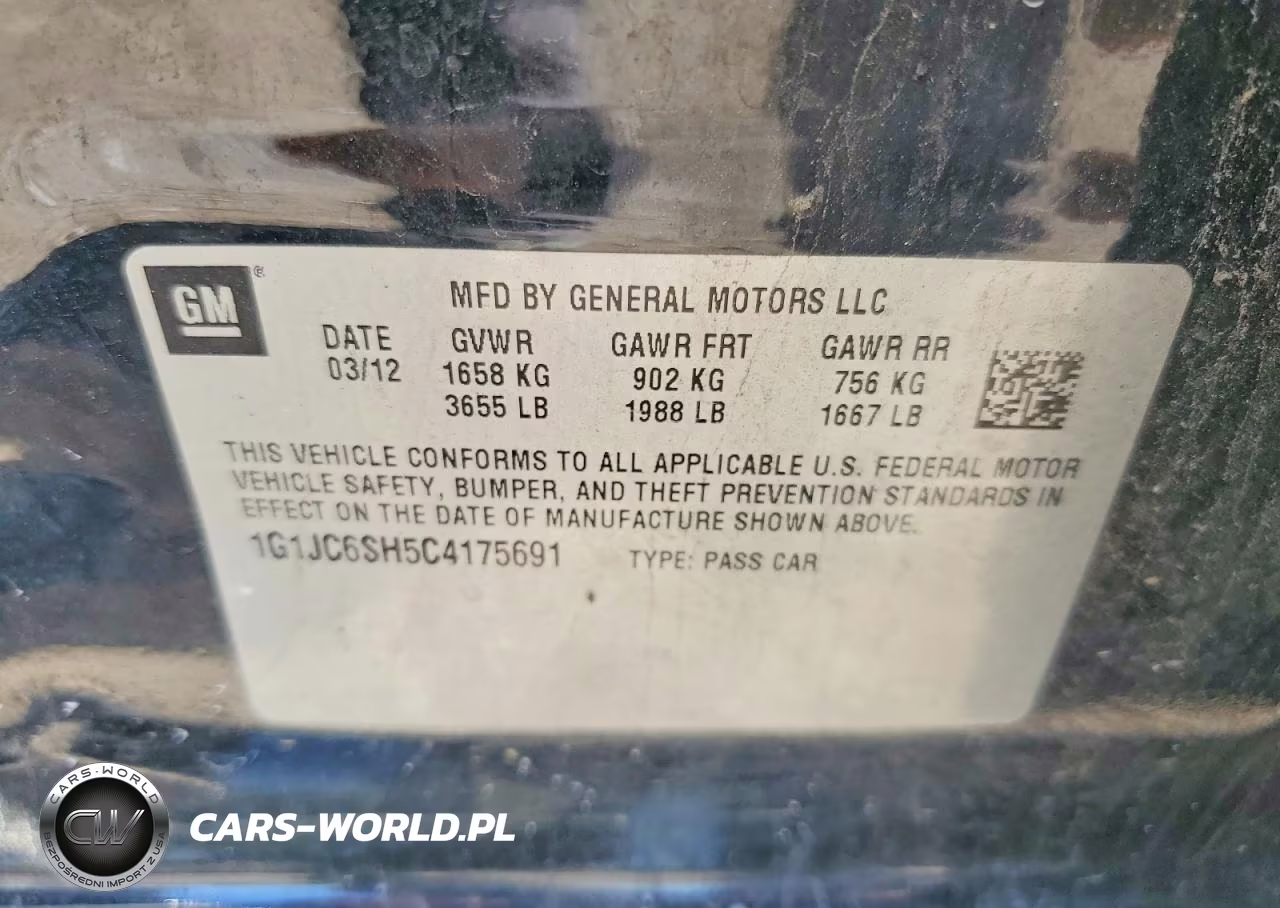 2012 Chevrolet Sonic VIN:1G1JC6SH5C4175691 - 12