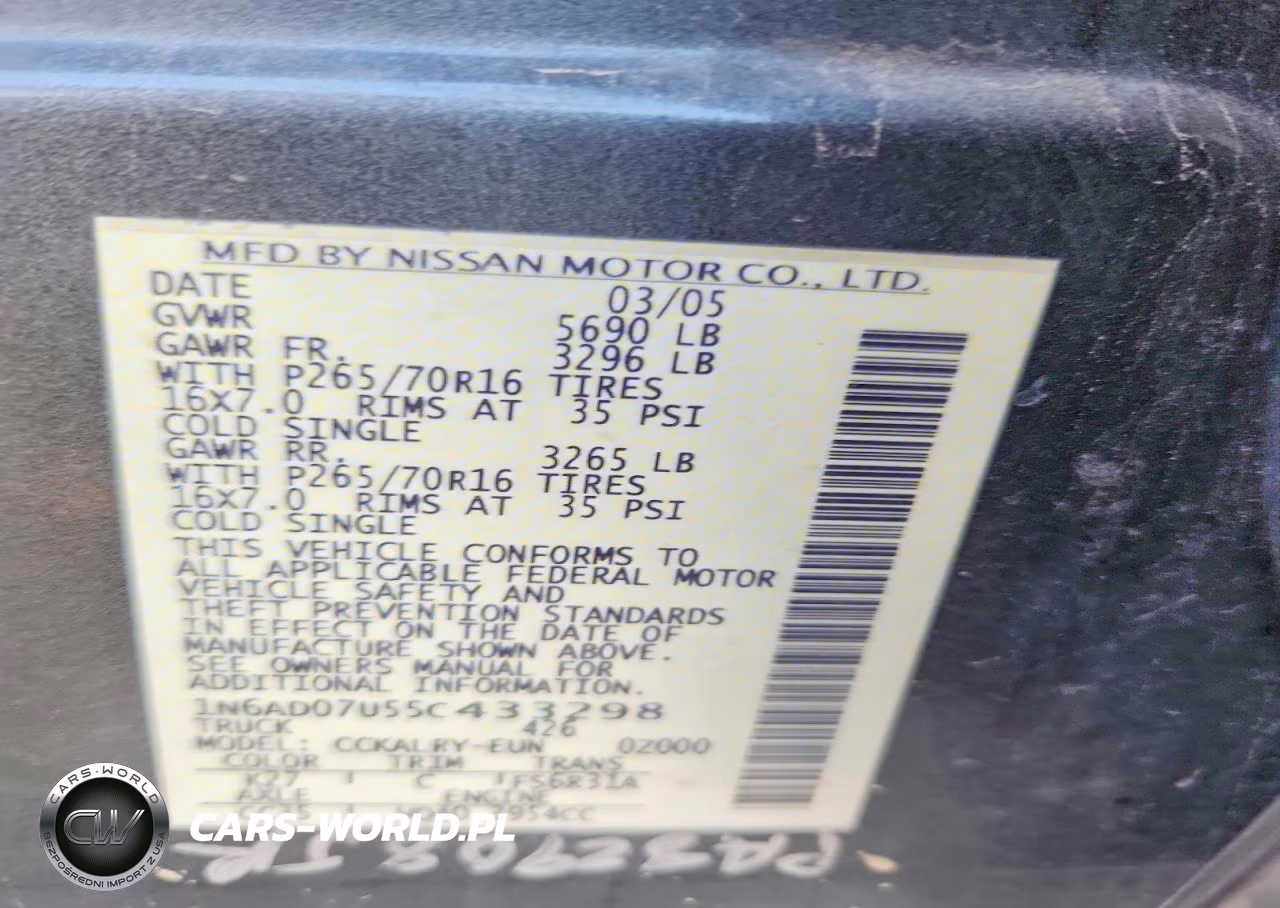 2005 Nissan Frontier Se VIN:1N6AD07U55C433298 - 12