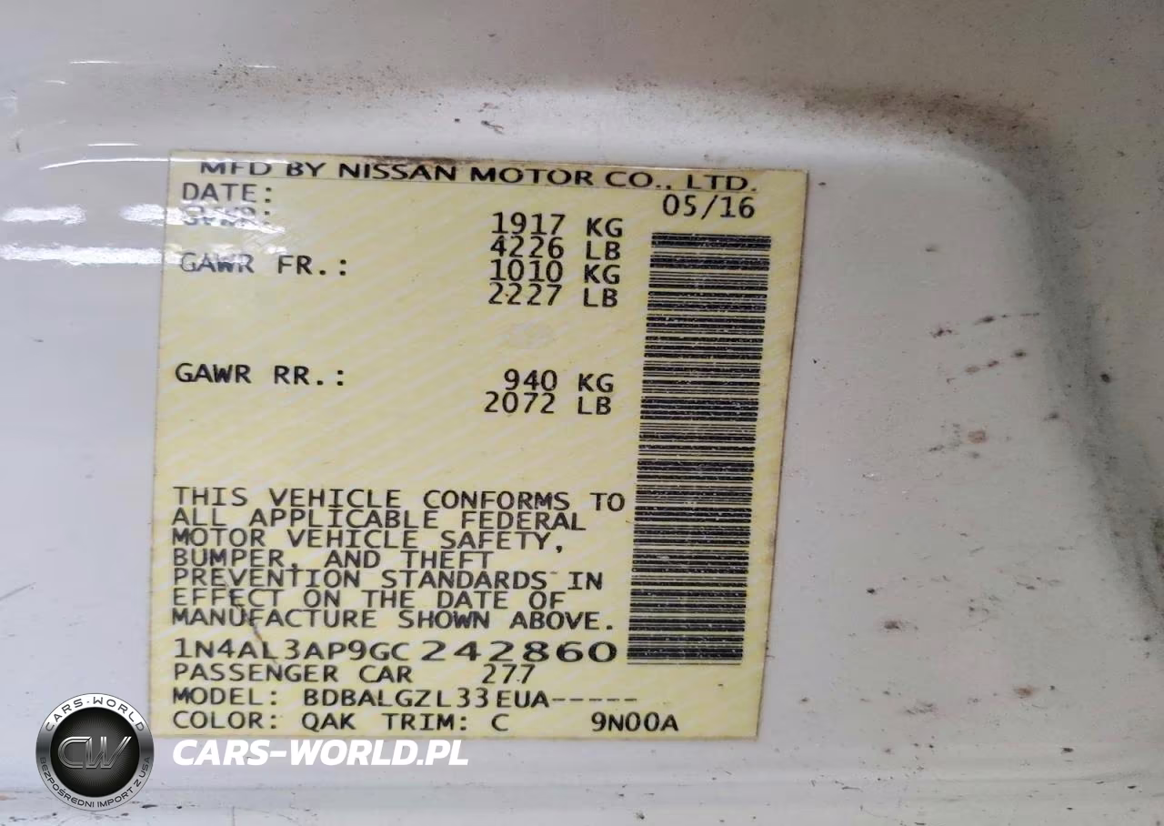 2016 Nissan Altima 2.5 S VIN:1N4AL3AP9GC242860 - 12