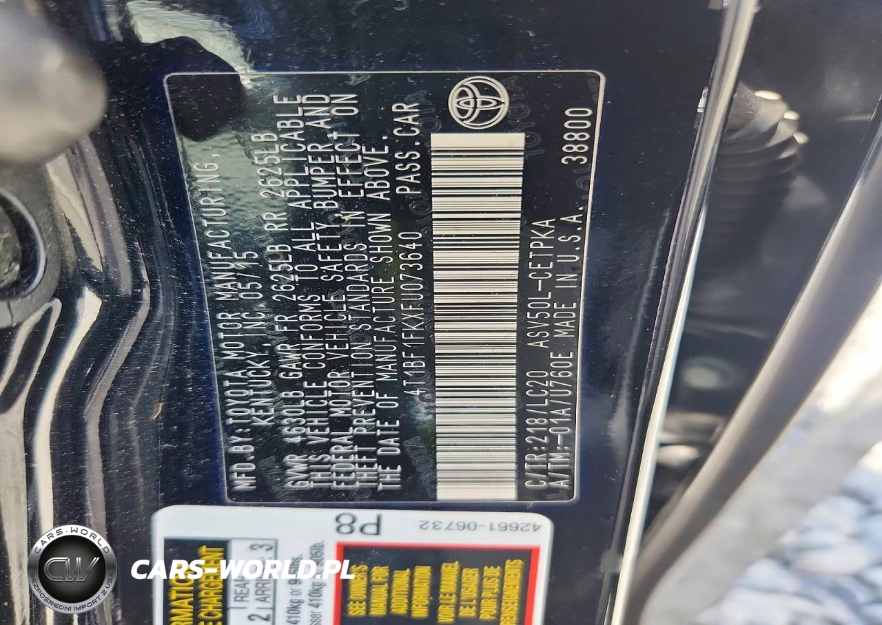 2015 Toyota Camry Xse VIN:4T1BF1FKXFU073640 - 12