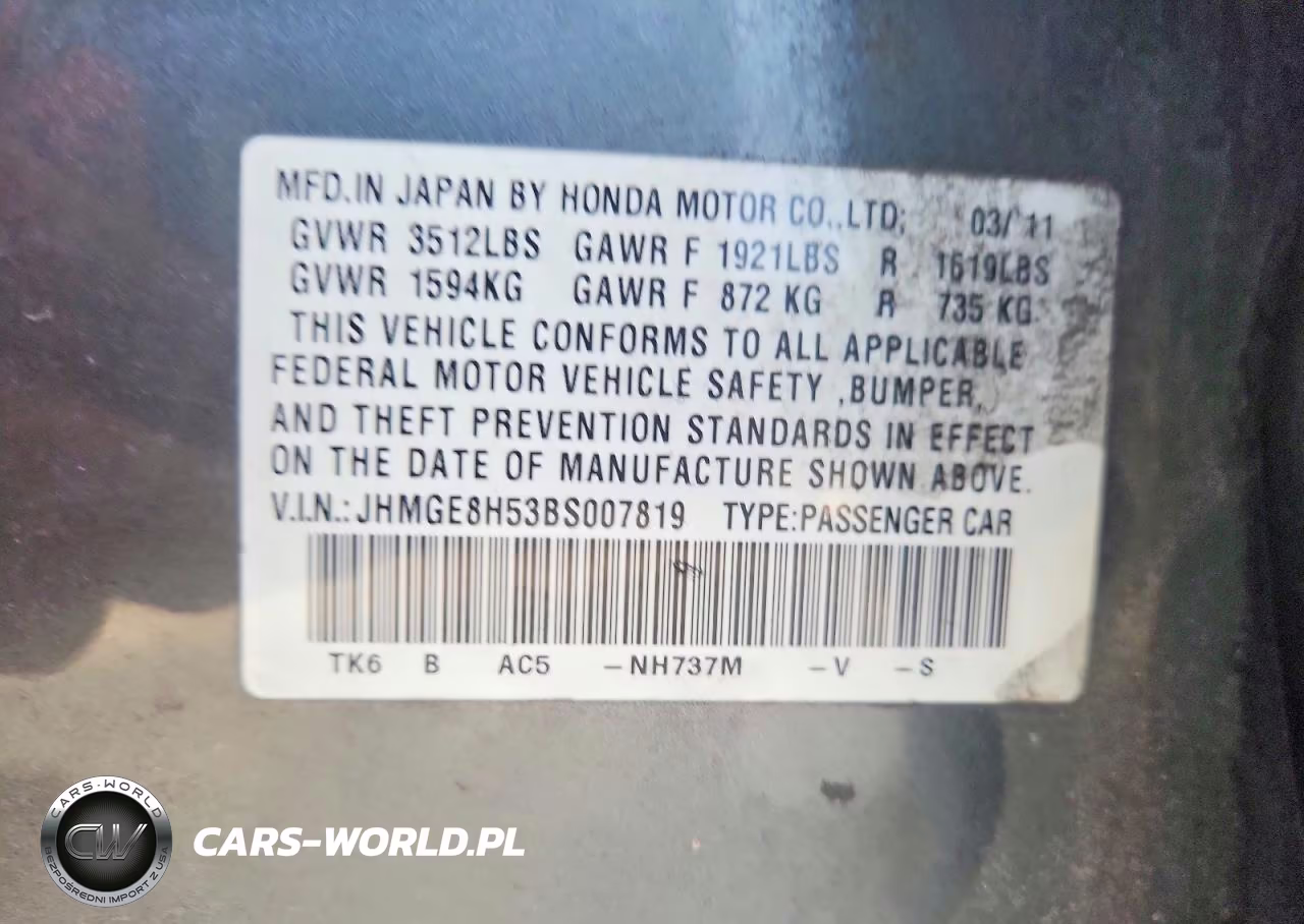 2011 Honda Fit Sport VIN:JHMGE8H53BS007819 - 13