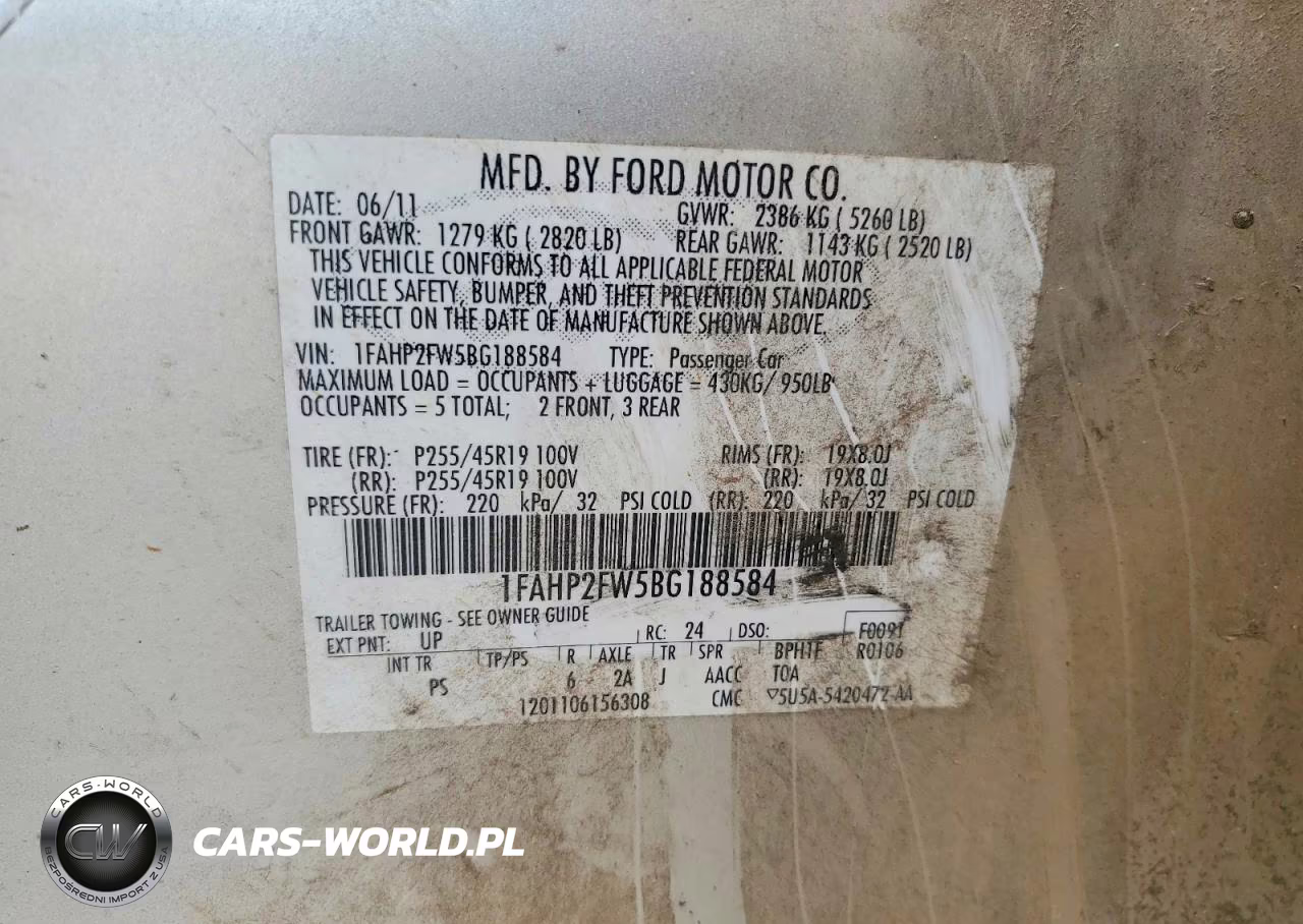 2011 Ford Taurus Limited VIN:1FAHP2FW5BG188584 - 13