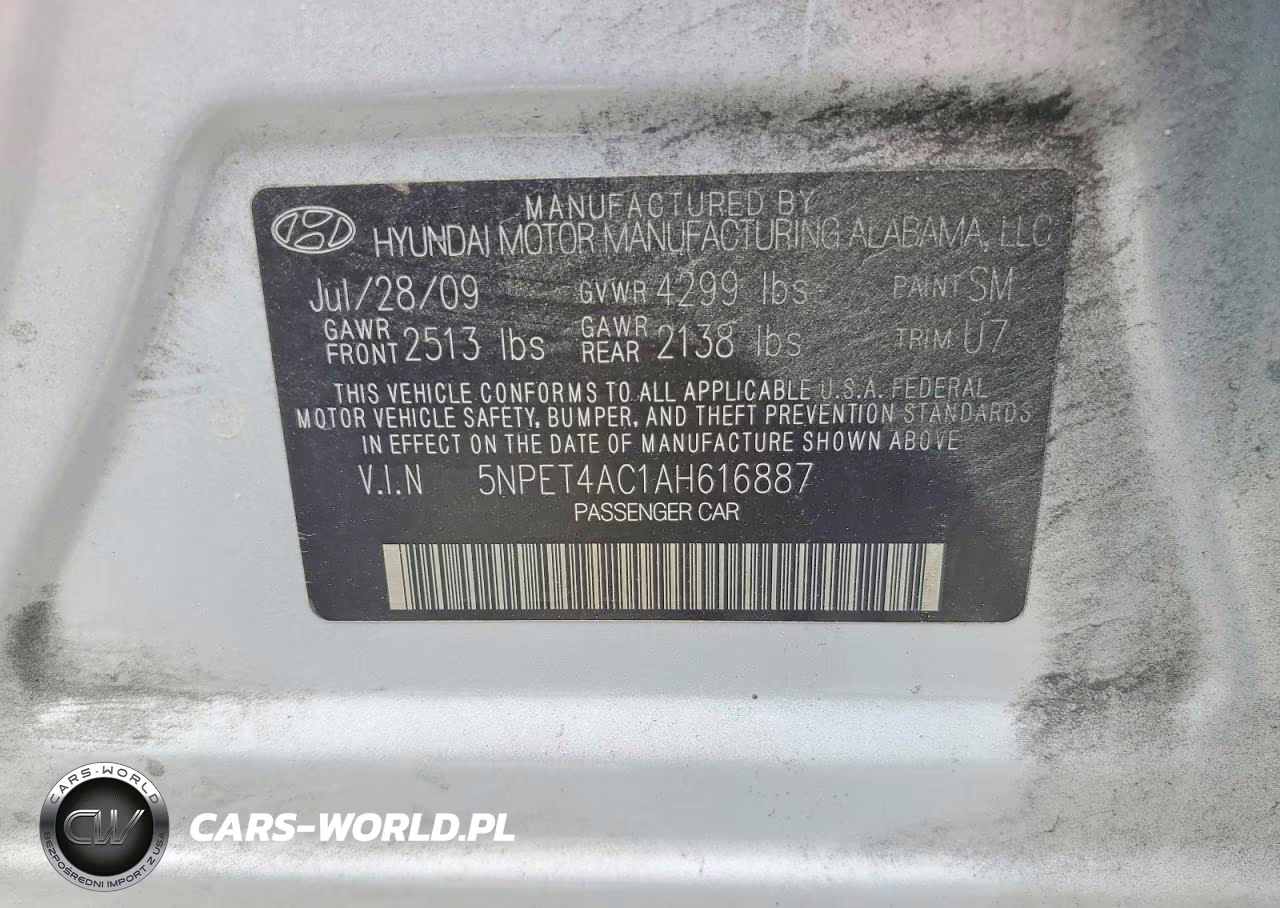 2010 Hyundai Sonata VIN:5NPET4AC1AH616887 - 12