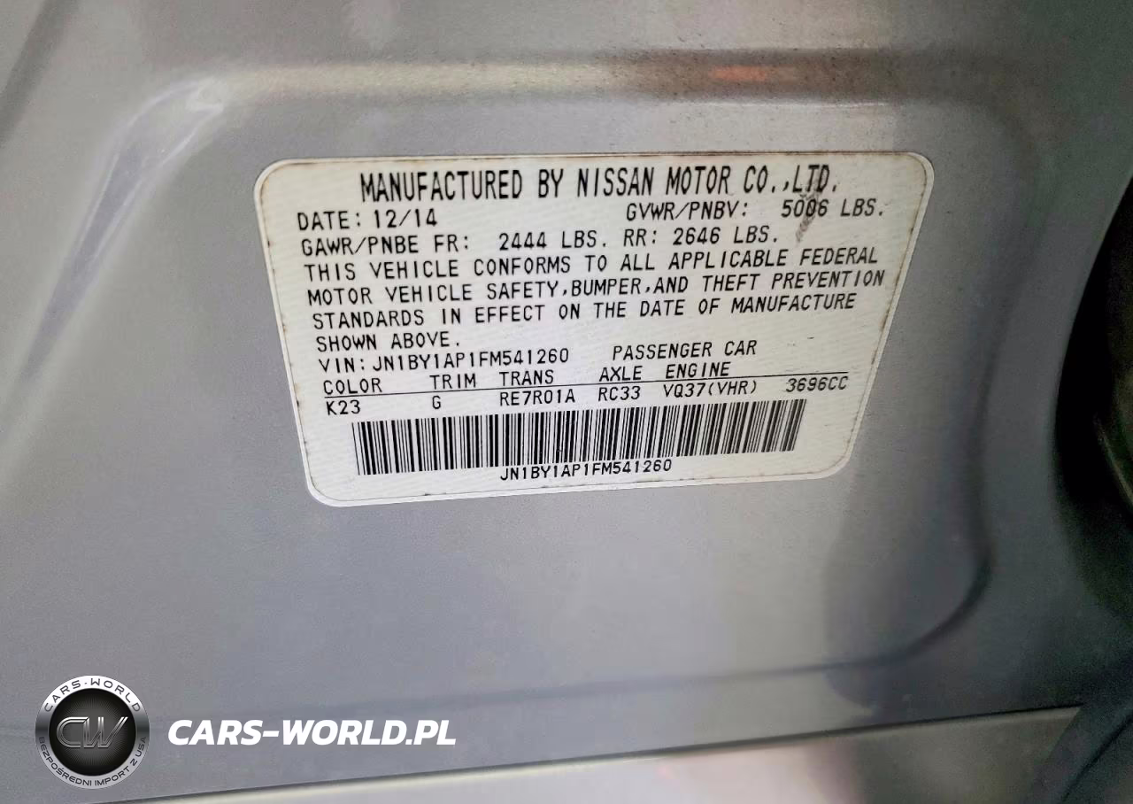2015 Infiniti Q70 3.7 VIN:JN1BY1AP1FM541260 - 12