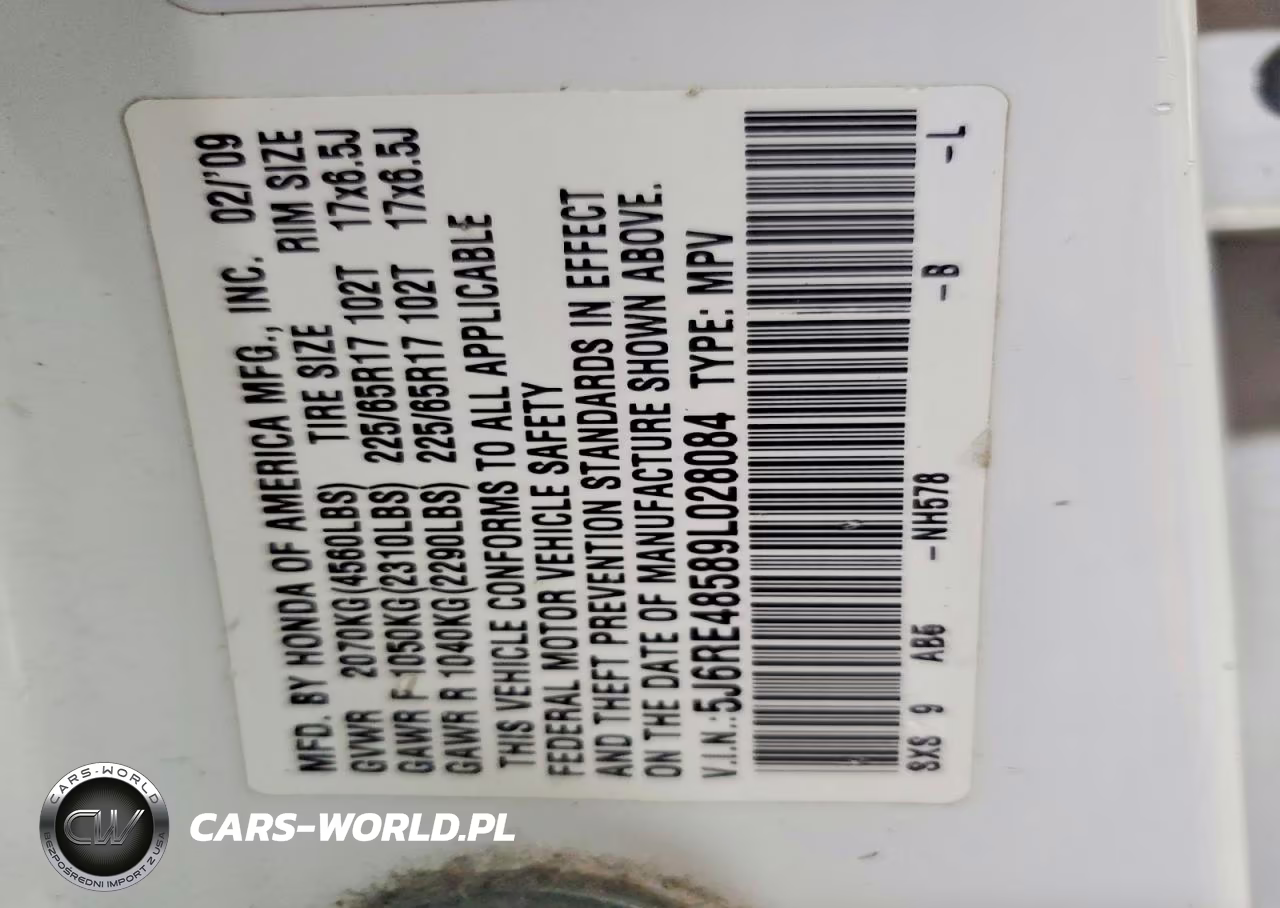 2009 Honda Cr-V Ex VIN:5J6RE48589L028084 - 14