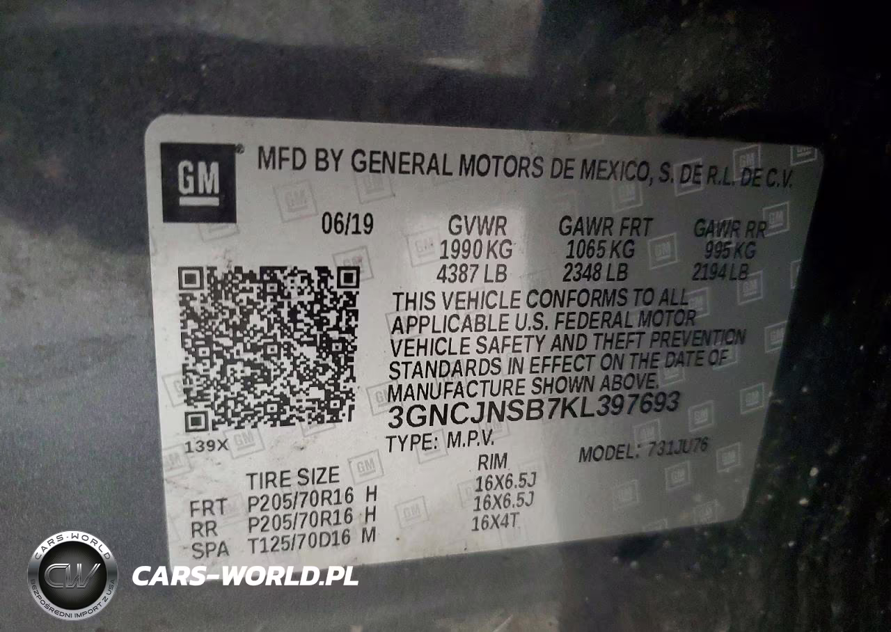2019 Chevrolet Trax Ls VIN:3GNCJNSB7KL397693 - 14