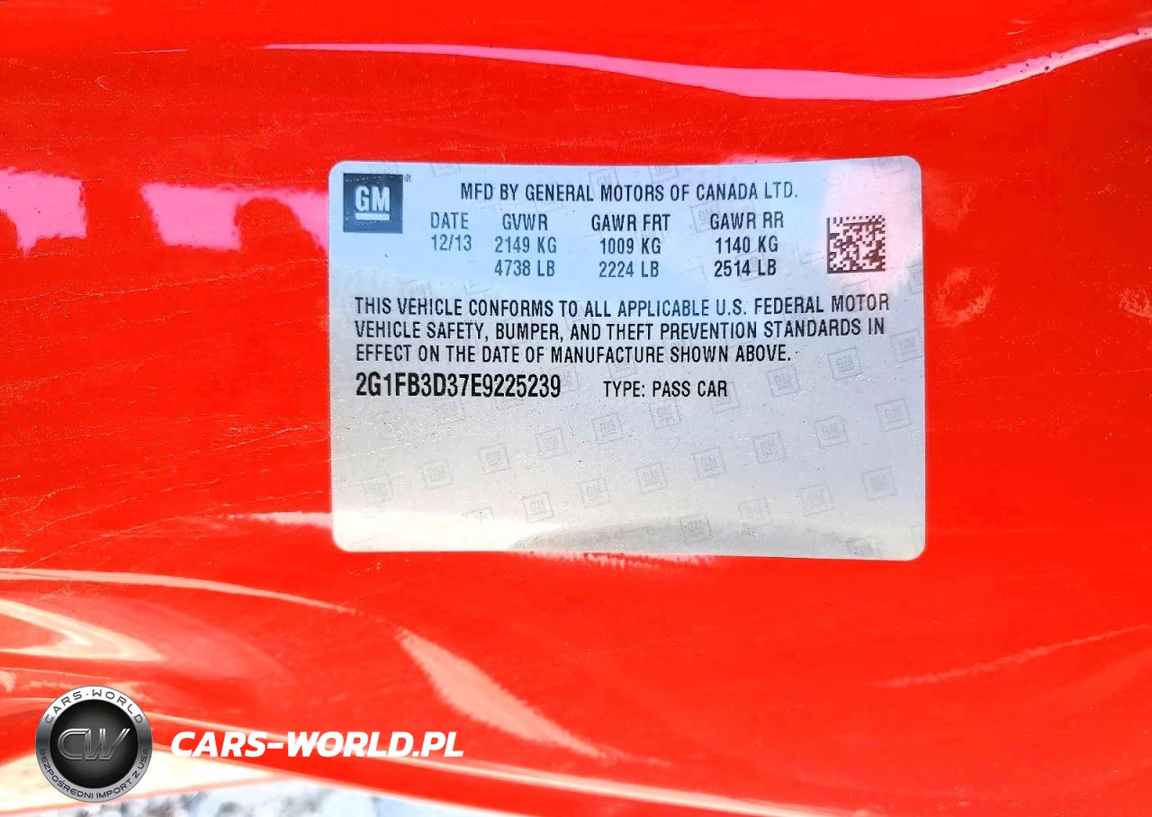 2014 Chevrolet Camaro Lt VIN:2G1FB3D37E9225239 - 12