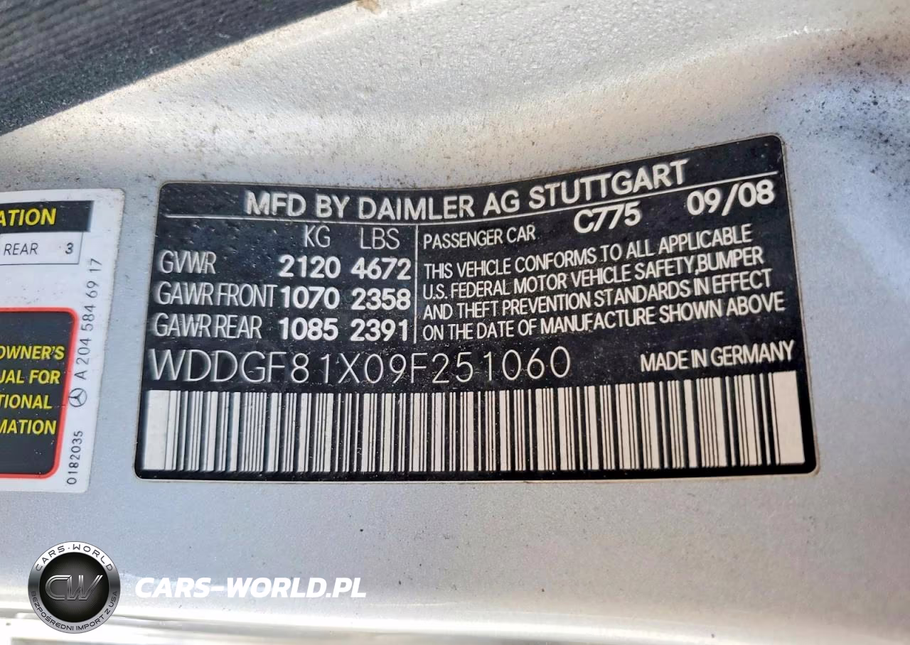 2009 Mercedes-Benz C 300 4Matic VIN:WDDGF81X09F251060 - 12