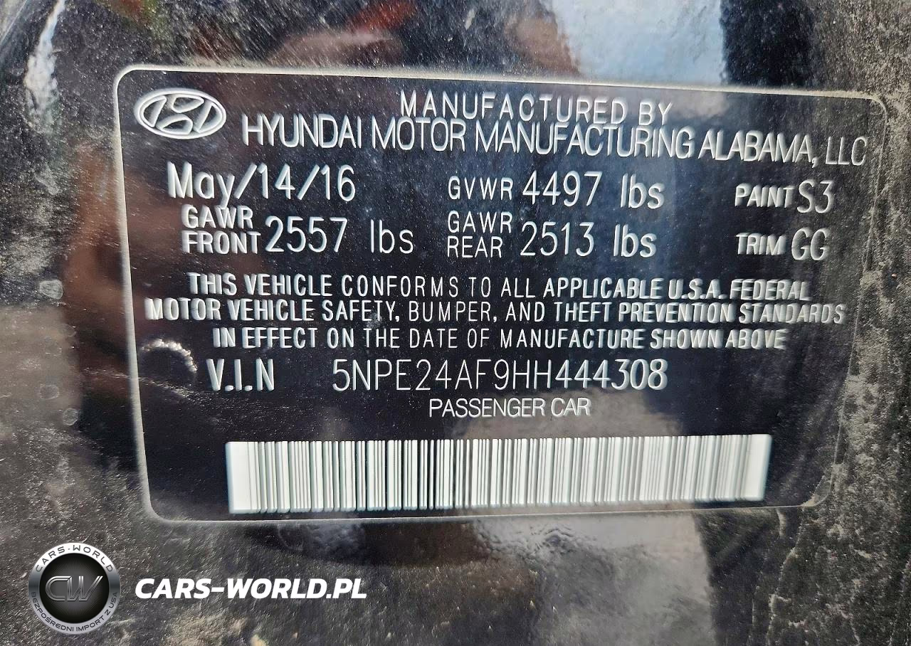 2017 Hyundai Sonata Se VIN:5NPE24AF9HH444308 - 12