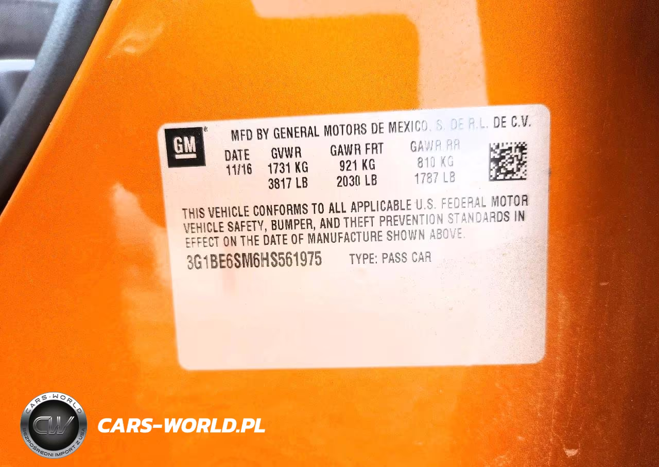 2017 Chevrolet Cruze VIN:3G1BE6SM6HS561975 - 12