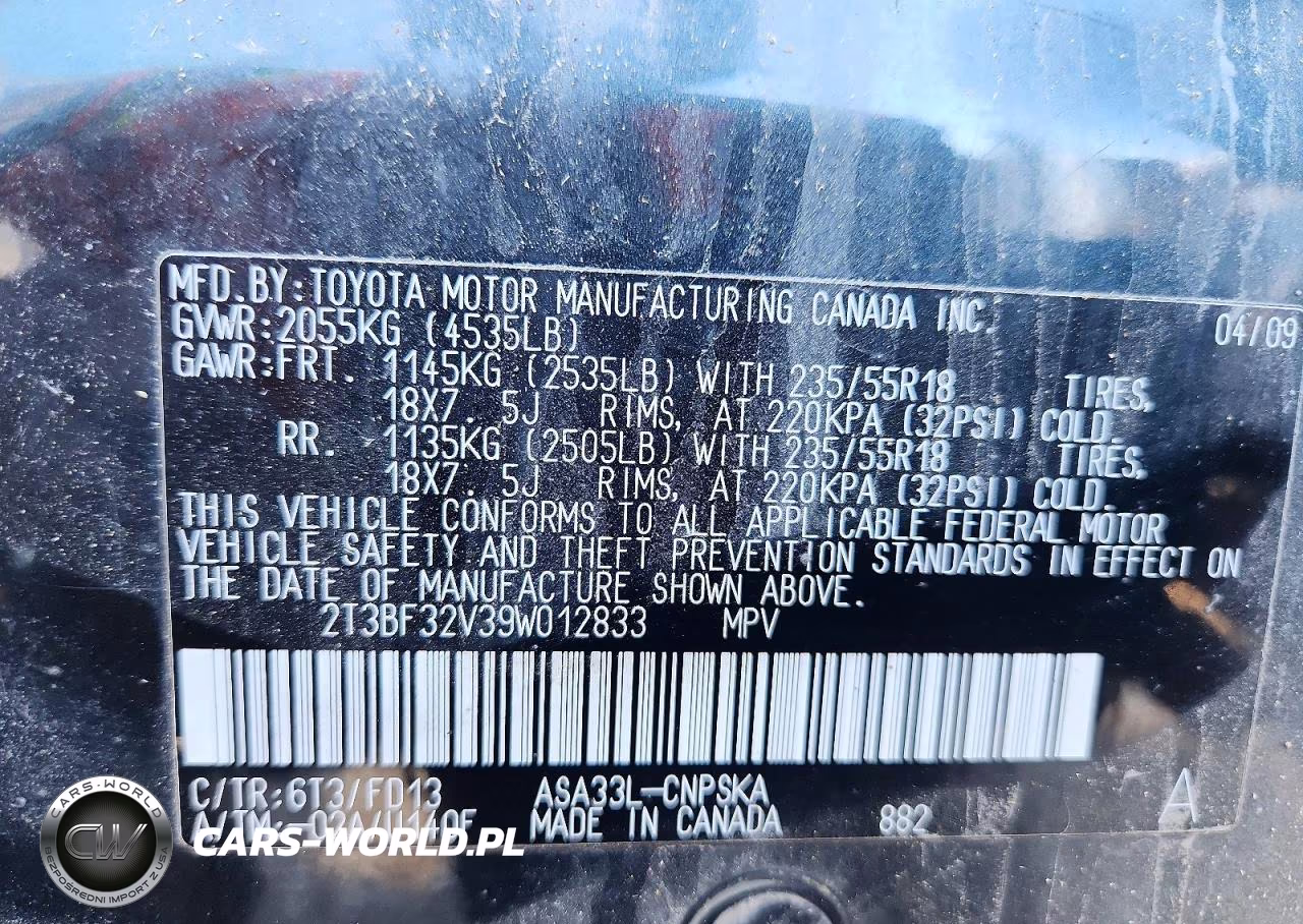 2009 Toyota Rav4 Sport VIN:2T3BF32V39W012833 - 13