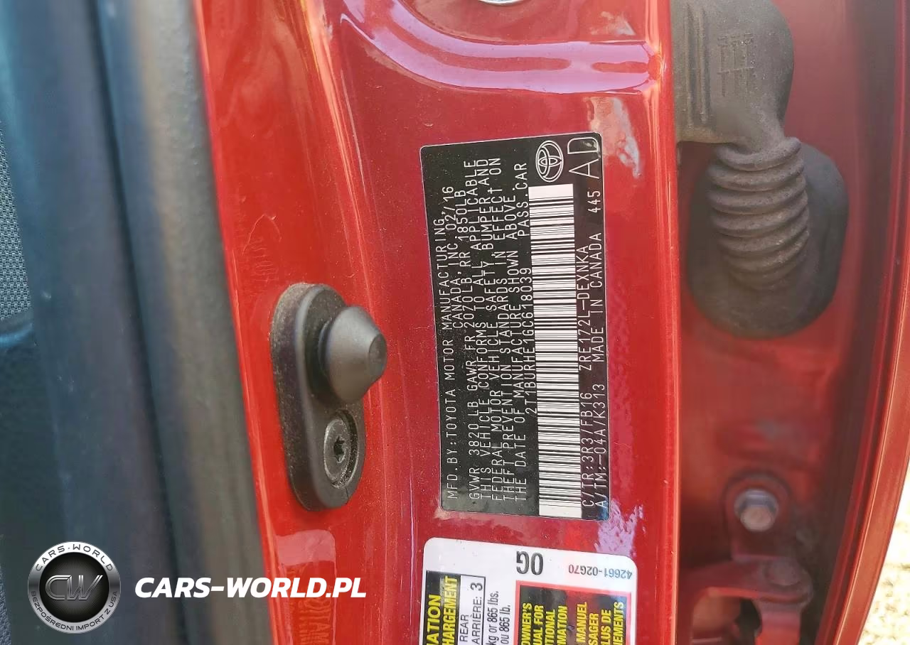 2016 Toyota Corrola VIN:2T1BURHE1GC618039 - 12