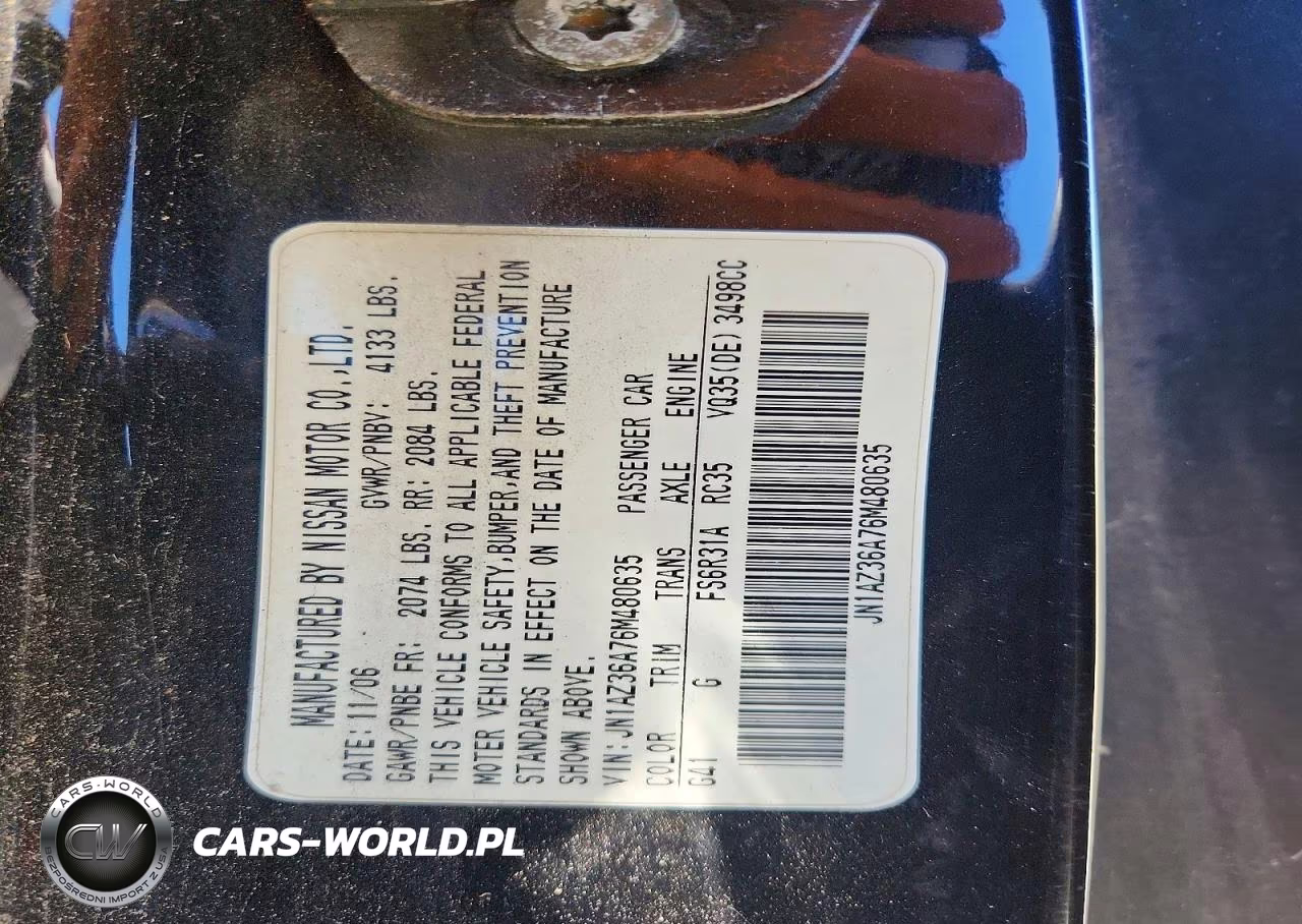 2006 Nissan 350Z Roadster VIN:JN1AZ36A76M480635 - 12