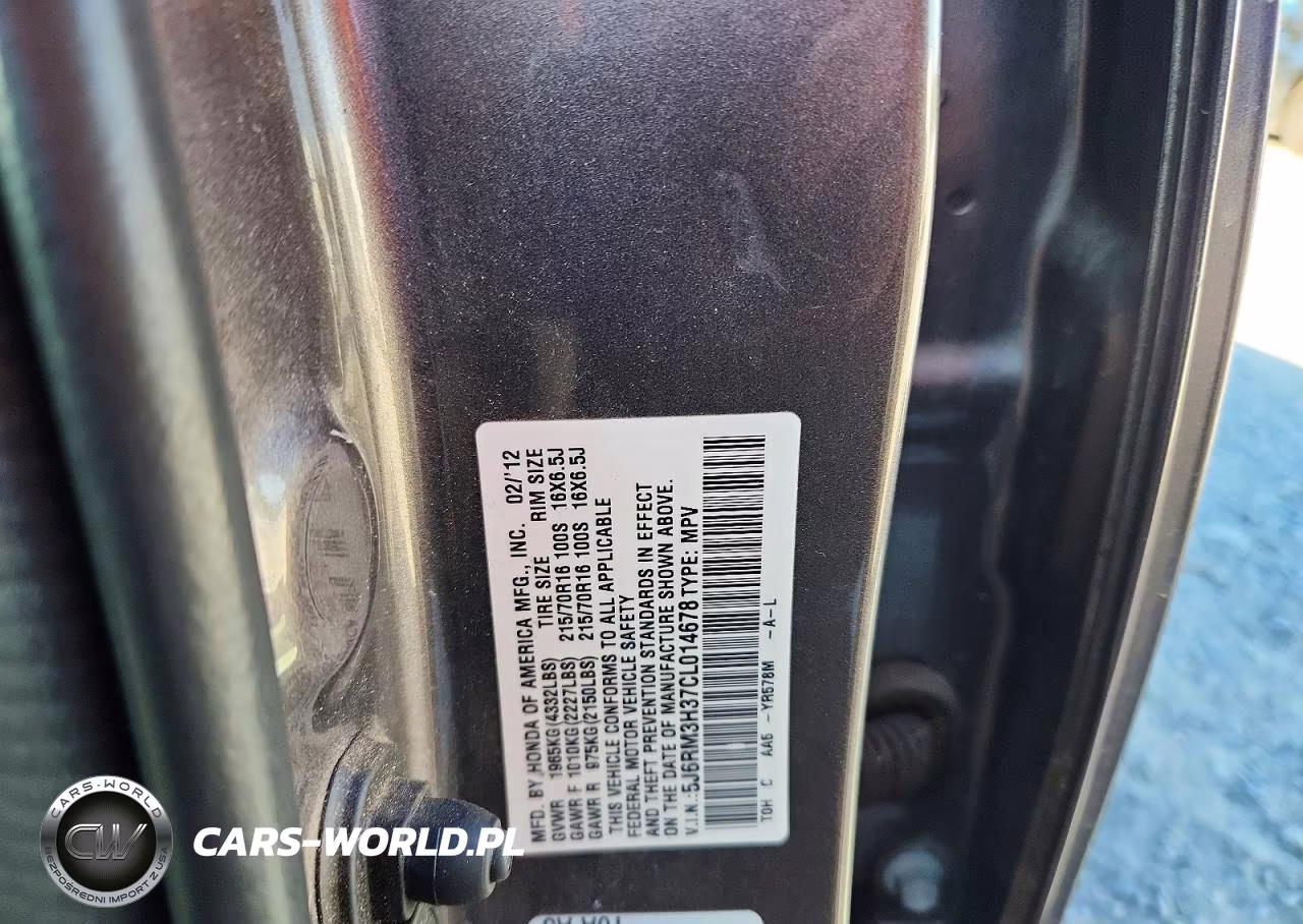 2012 Honda Cr-V Lx VIN:5J6RM3H37CL014678 - 13