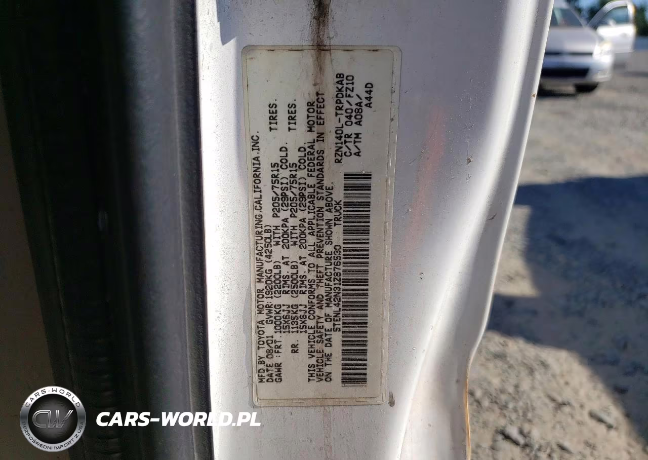 2001 Toyota Tacoma Base VIN:5TENL42N31Z876530 - 13