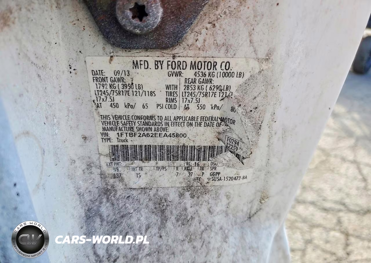 2014 Ford F250 Super Duty VIN:1FTBF2A62EEA45800 - 13