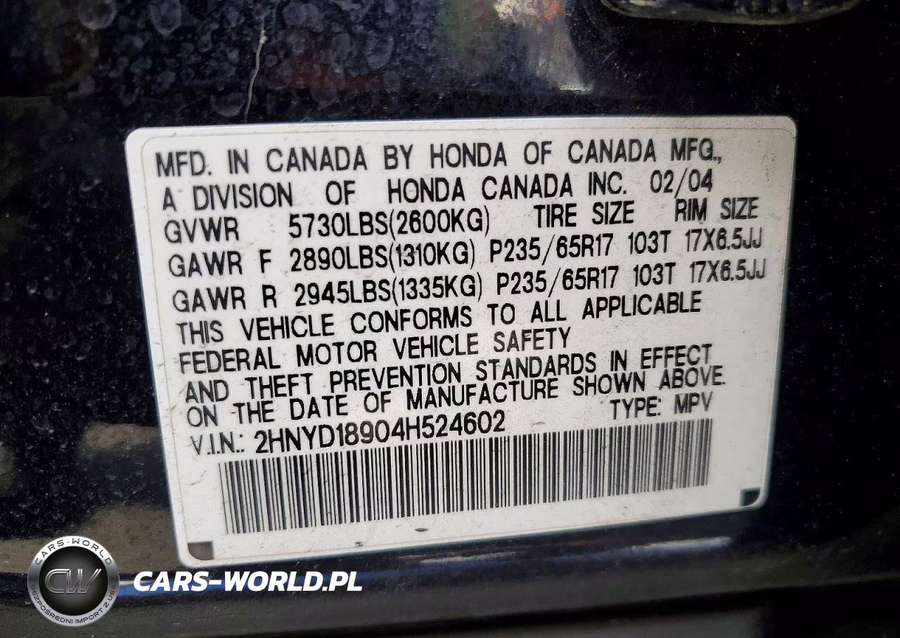 2004 Acura Mdx Touring VIN:2HNYD18904H524602 - 13