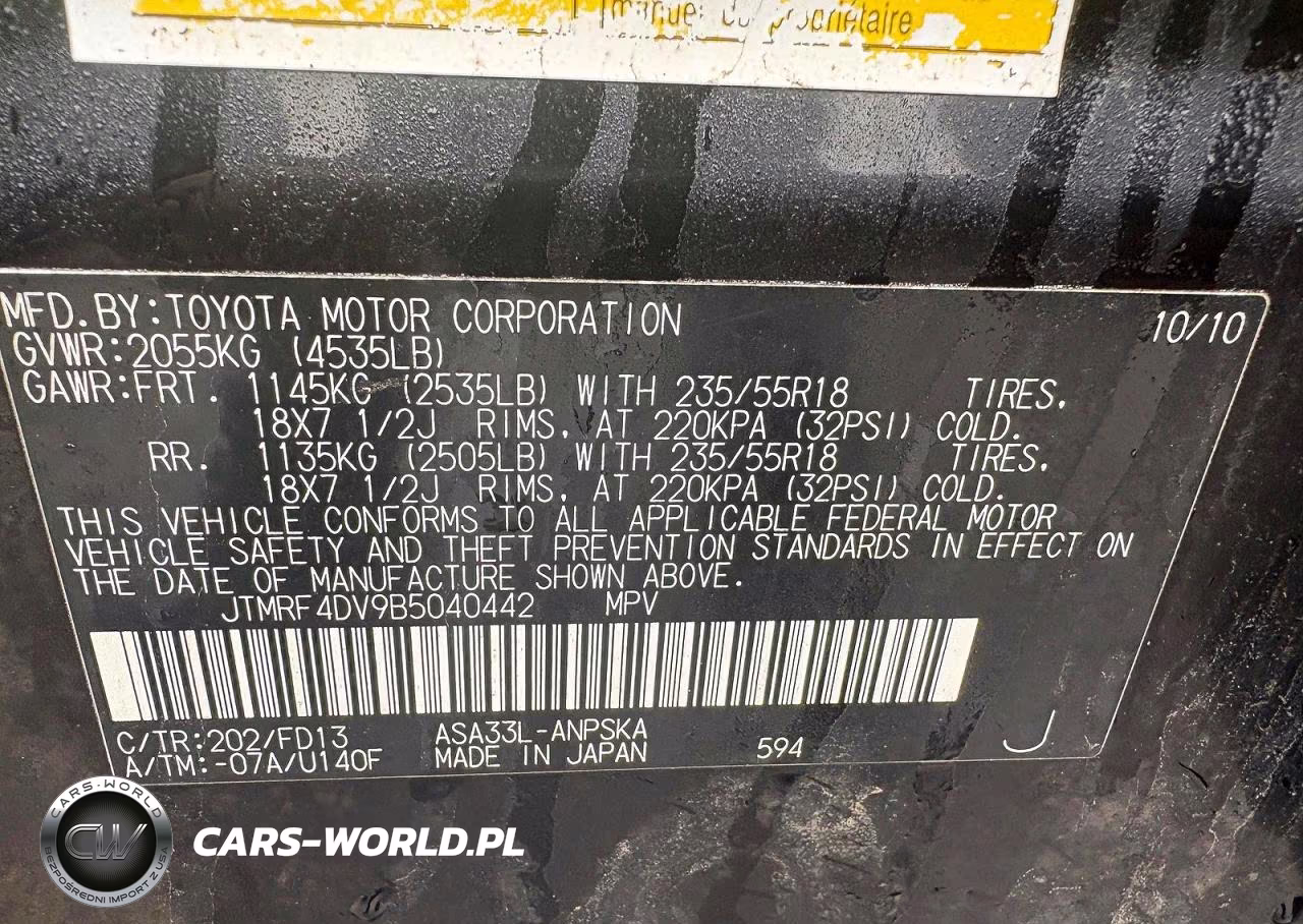 2011 Toyota Rav4 Sport VIN:JTMRF4DV9B5040442 - 10